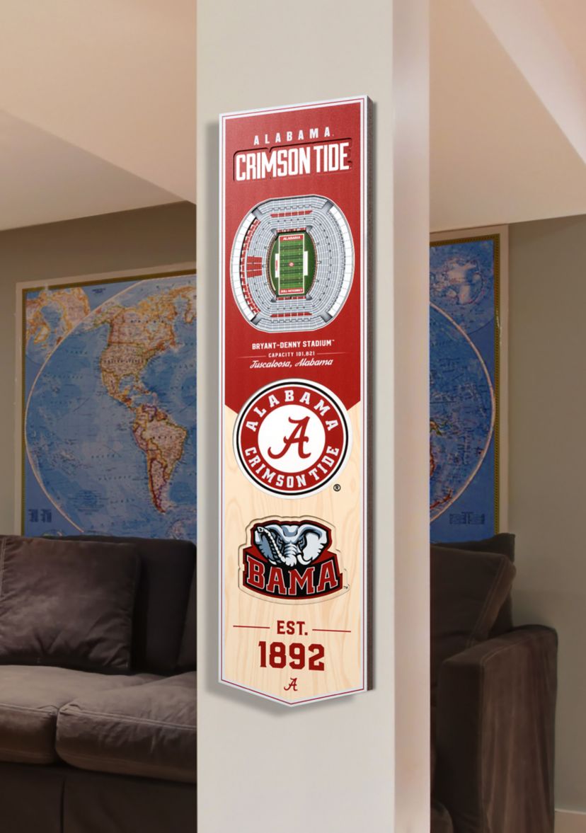 YouTheFan NCAA Alabama Crimson Tide 3D Stadium 8x32 Banner - Denny Stadium