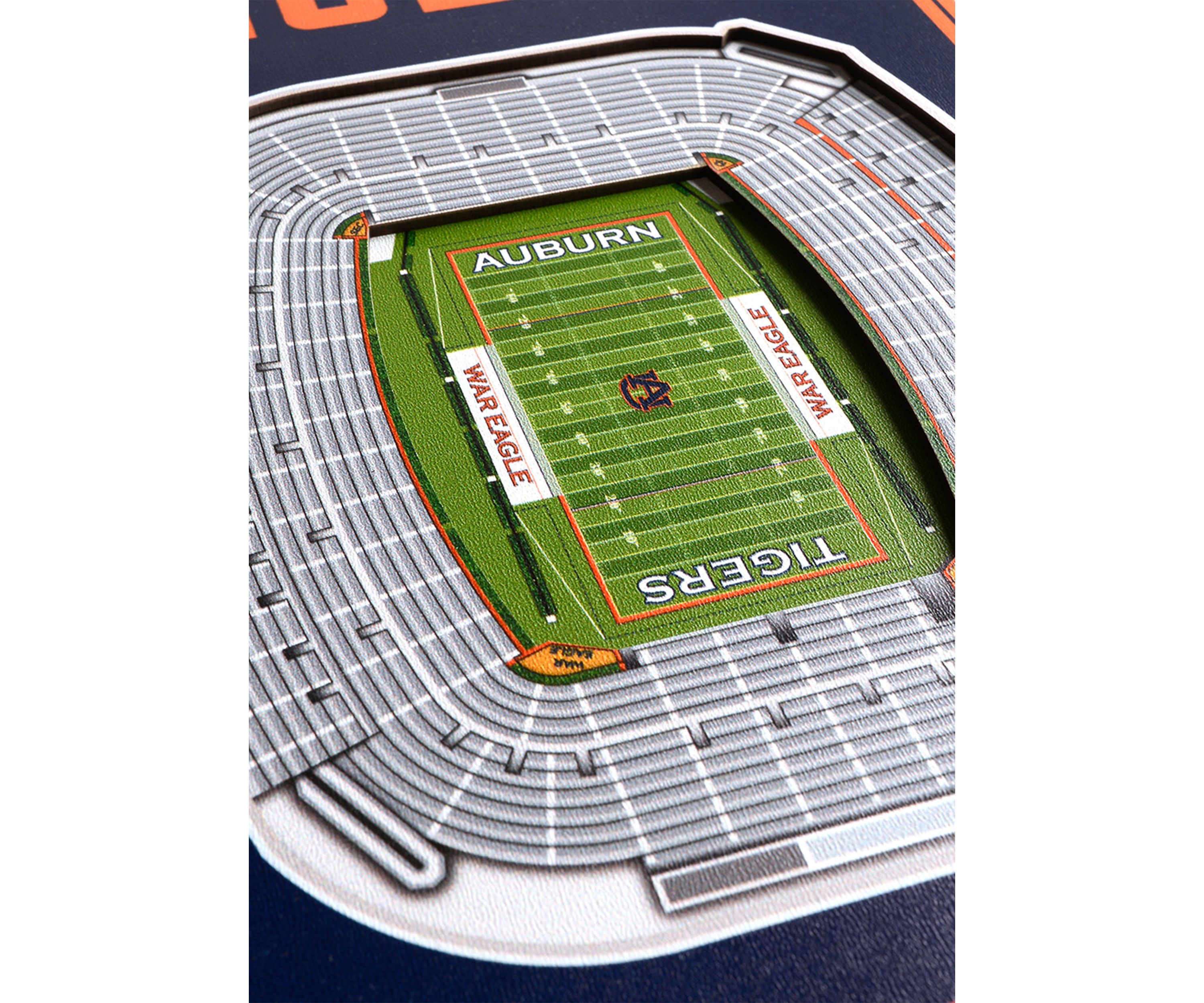 YouTheFan NCAA Auburn Tigers 3D Stadium 8x32 Banner - Hare Stadium