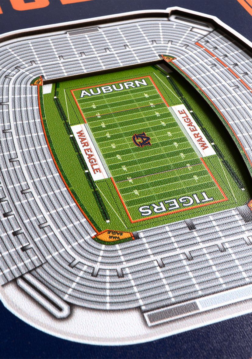YouTheFan NCAA Auburn Tigers 3D Stadium 8x32 Banner - Hare Stadium