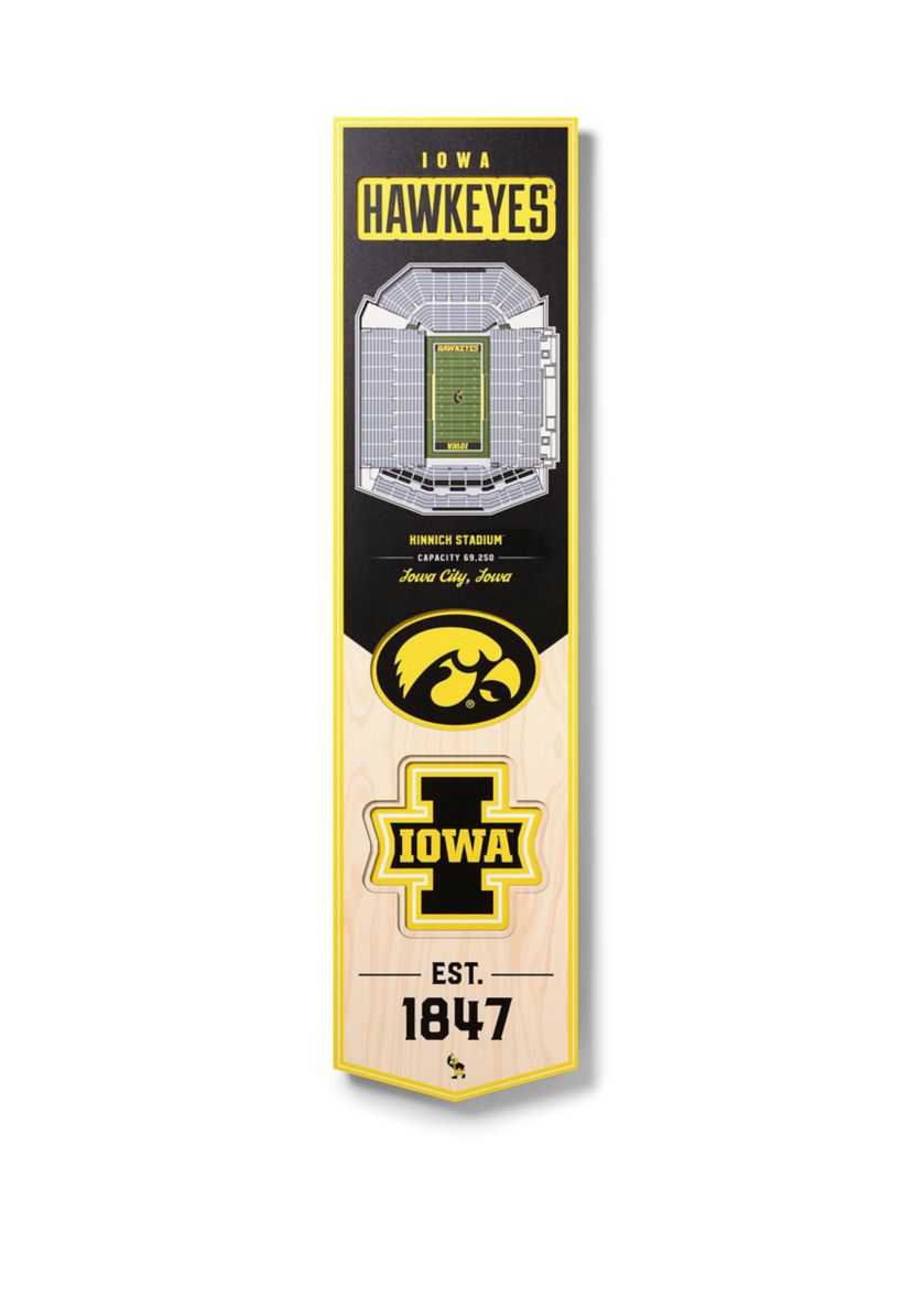 YouTheFan NCAA Iowa Hawkeyes 3D Stadium 8x32 Banner - Kinnick Stadium