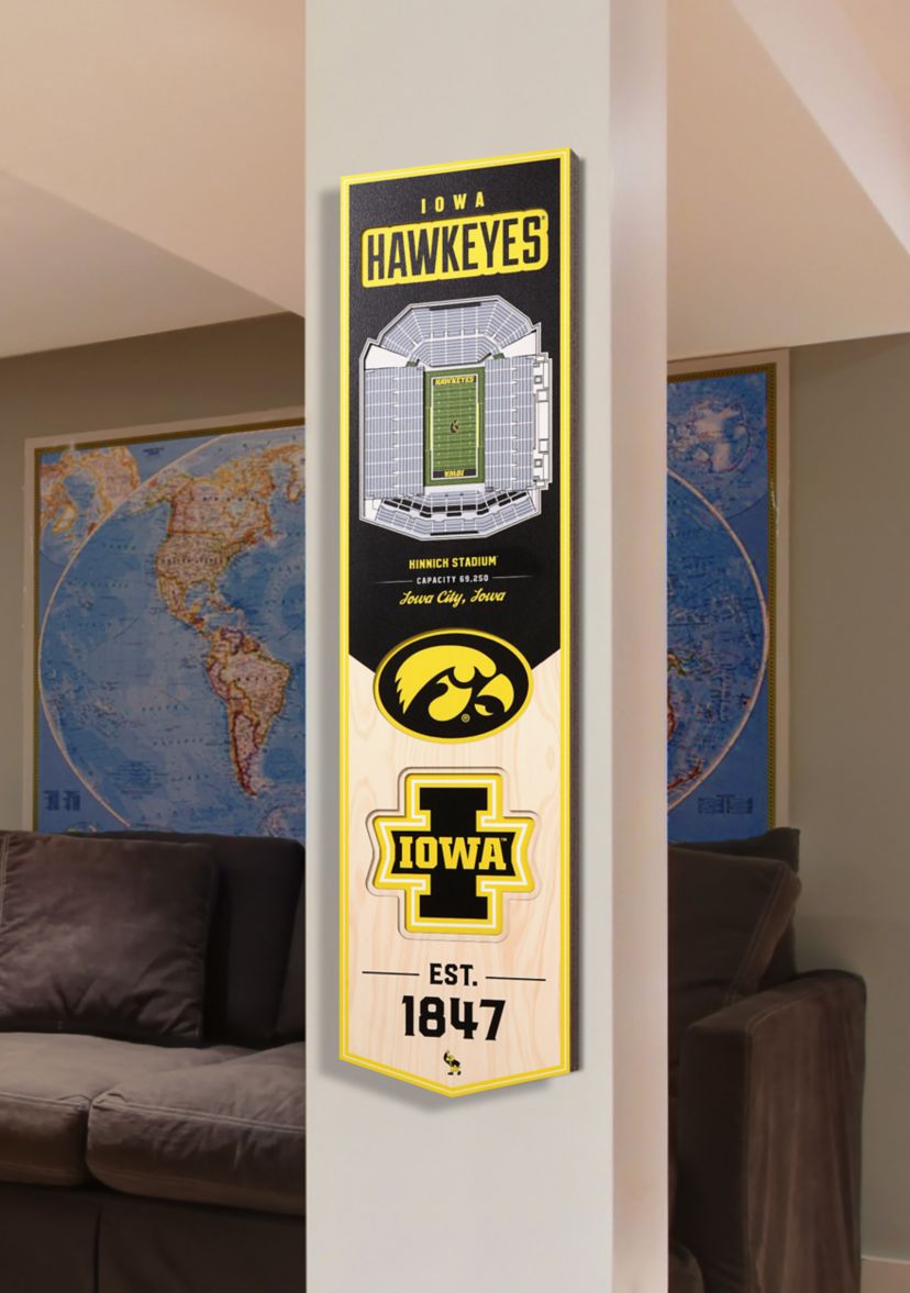 YouTheFan NCAA Iowa Hawkeyes 3D Stadium 8x32 Banner - Kinnick Stadium