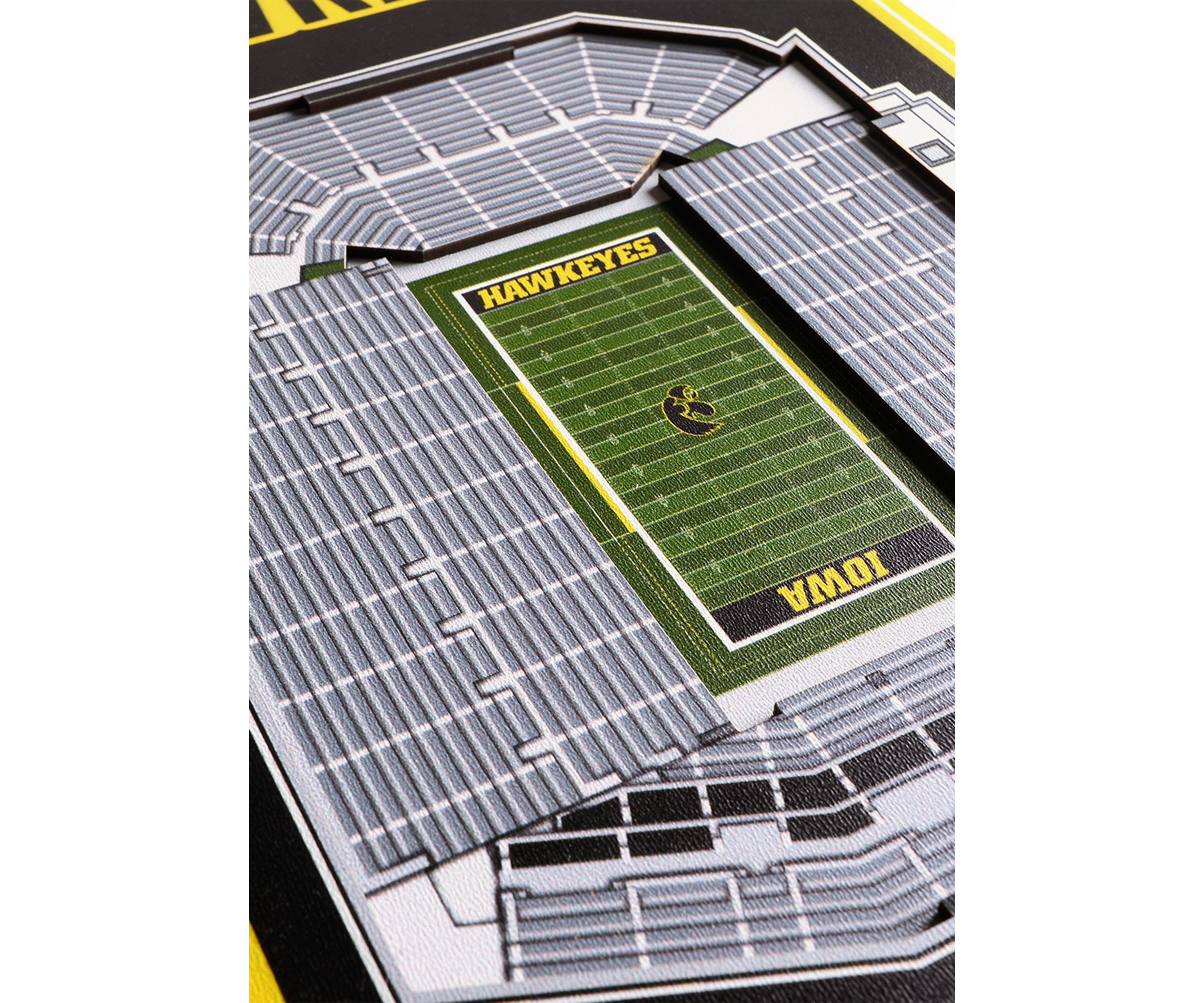 YouTheFan NCAA Iowa Hawkeyes 3D Stadium 8x32 Banner - Kinnick Stadium