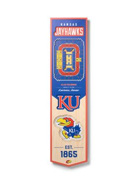 YouTheFan NCAA Kansas Jayhawks 3D Stadium 8x32 Banner - Allen Fieldhouse