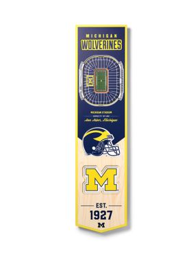 YouTheFan NCAA Michigan Wolverines 3D Stadium 8x32 Banner - Michigan Stadium