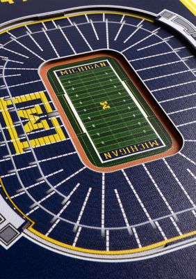 YouTheFan NCAA Michigan Wolverines 3D Stadium 8x32 Banner - Michigan Stadium