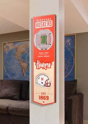 YouTheFan NCAA Nebraska Cornhuskers 3D Stadium 8x32 Banner - Memorial Stadium