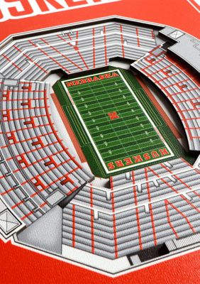 YouTheFan NCAA Nebraska Cornhuskers 3D Stadium 8x32 Banner - Memorial Stadium