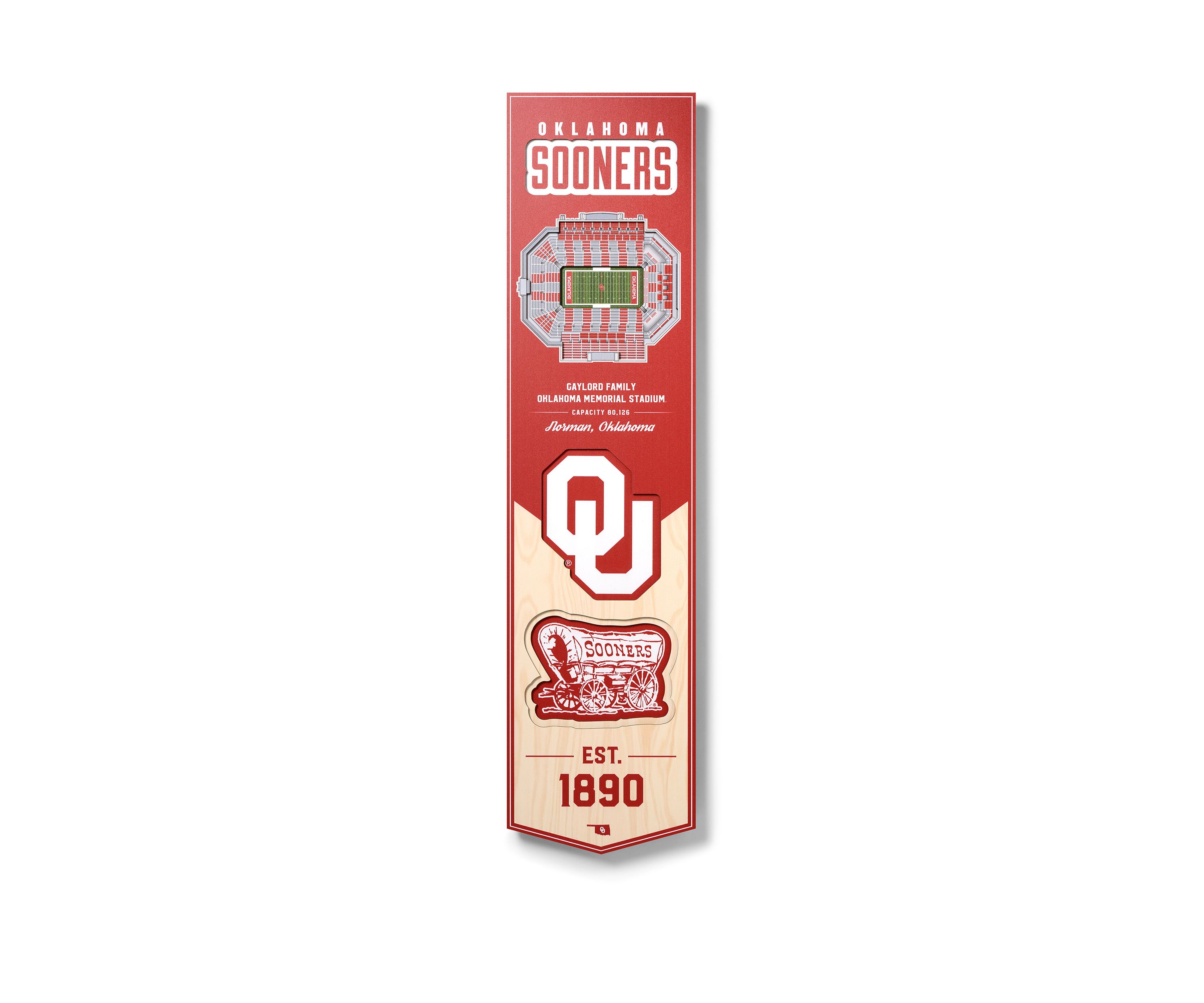YouTheFan NCAA Oklahoma Sooners 3D Stadium 8x32 Banner - The Gaylord Family Oklahoma Memorial Stadium