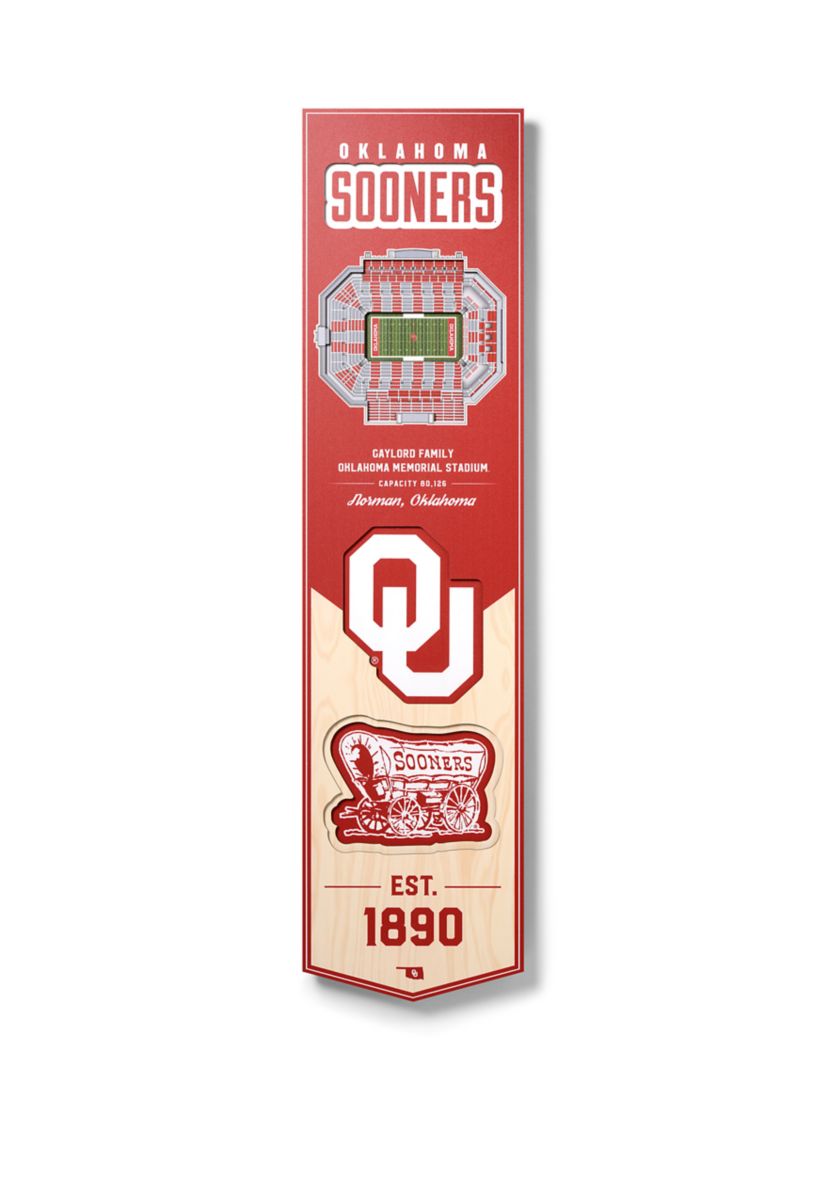 YouTheFan NCAA Oklahoma Sooners 3D Stadium 8x32 Banner - The Gaylord Family Oklahoma Memorial Stadium