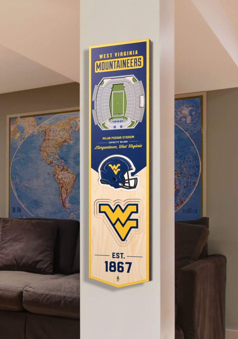 YouTheFan NCAA West Virginia Mountaineers FB 3D Stadium 8x32 Banner - Milan Puskar Stadium