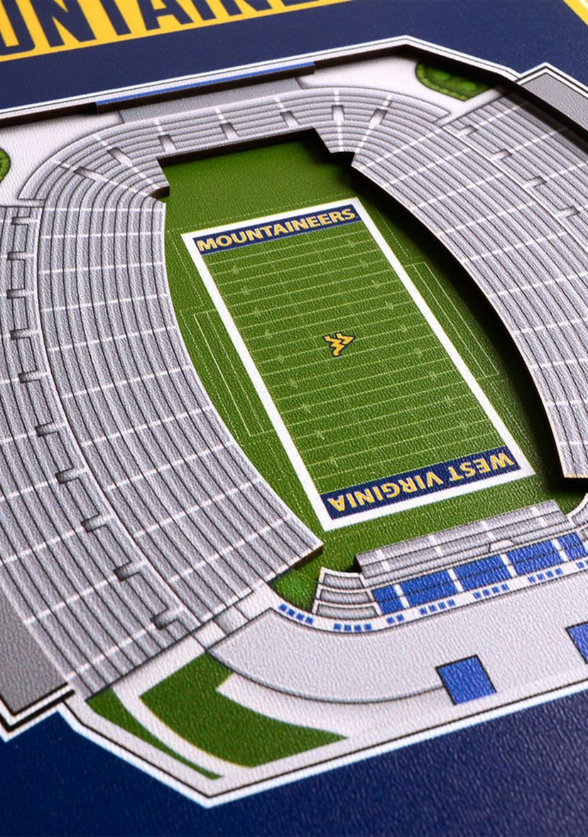 YouTheFan NCAA West Virginia Mountaineers FB 3D Stadium 8x32 Banner - Milan Puskar Stadium