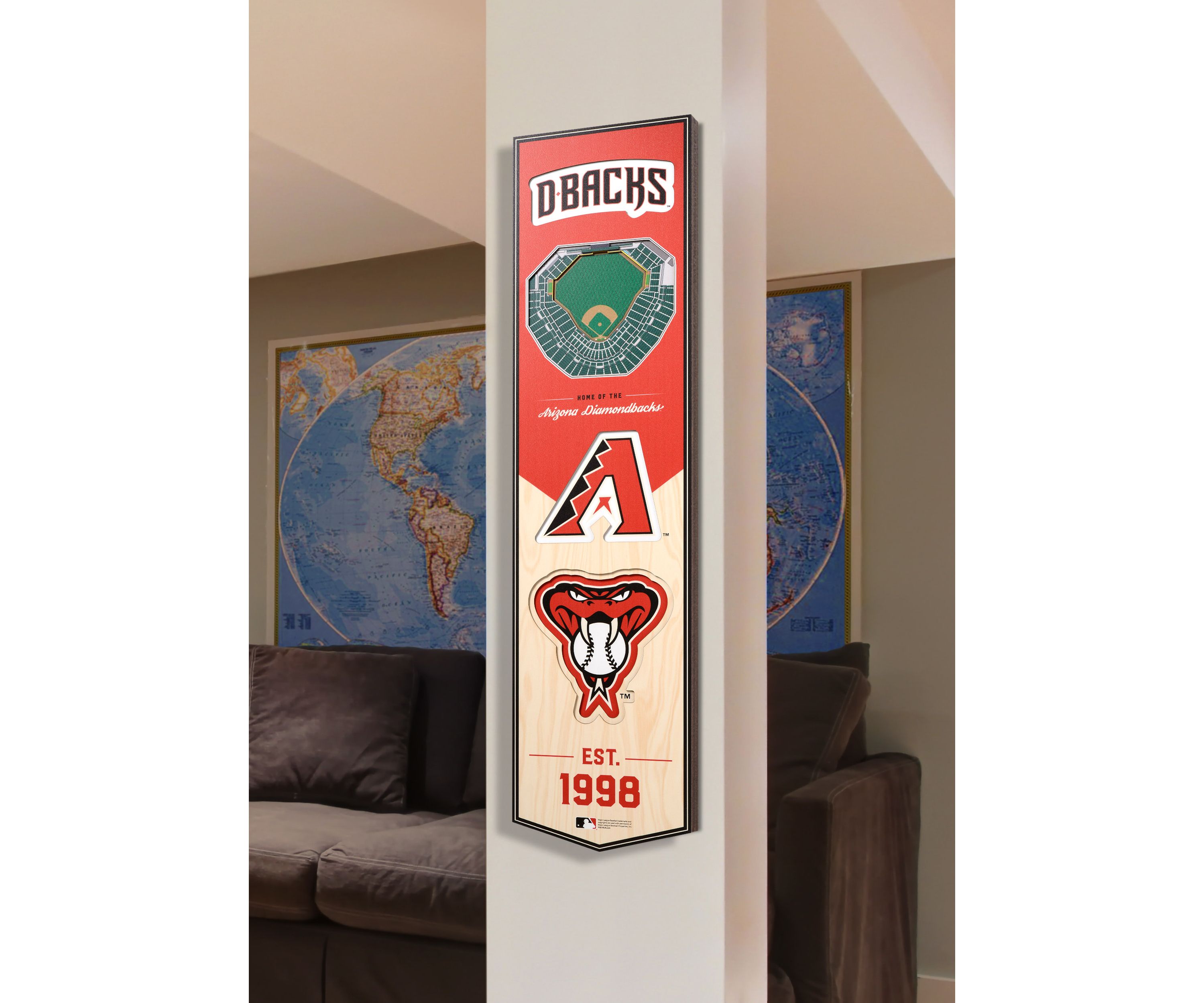 YouTheFan MLB Arizona Diamondbacks 3D Stadium 8x32 Banner - Chase Field