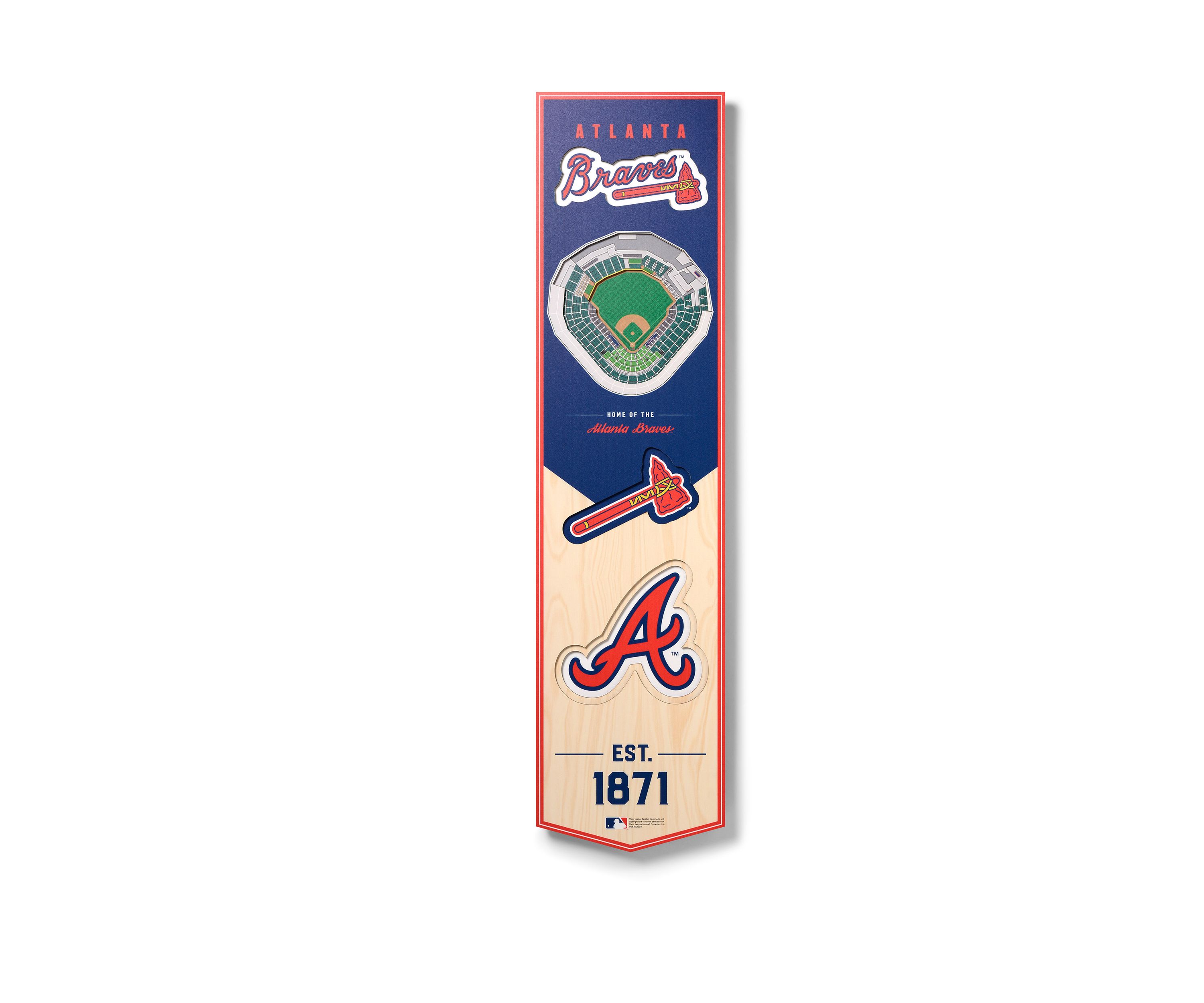 YouTheFan MLB Atlanta Braves 3D Stadium 8x32 Banner - SunTrust Park