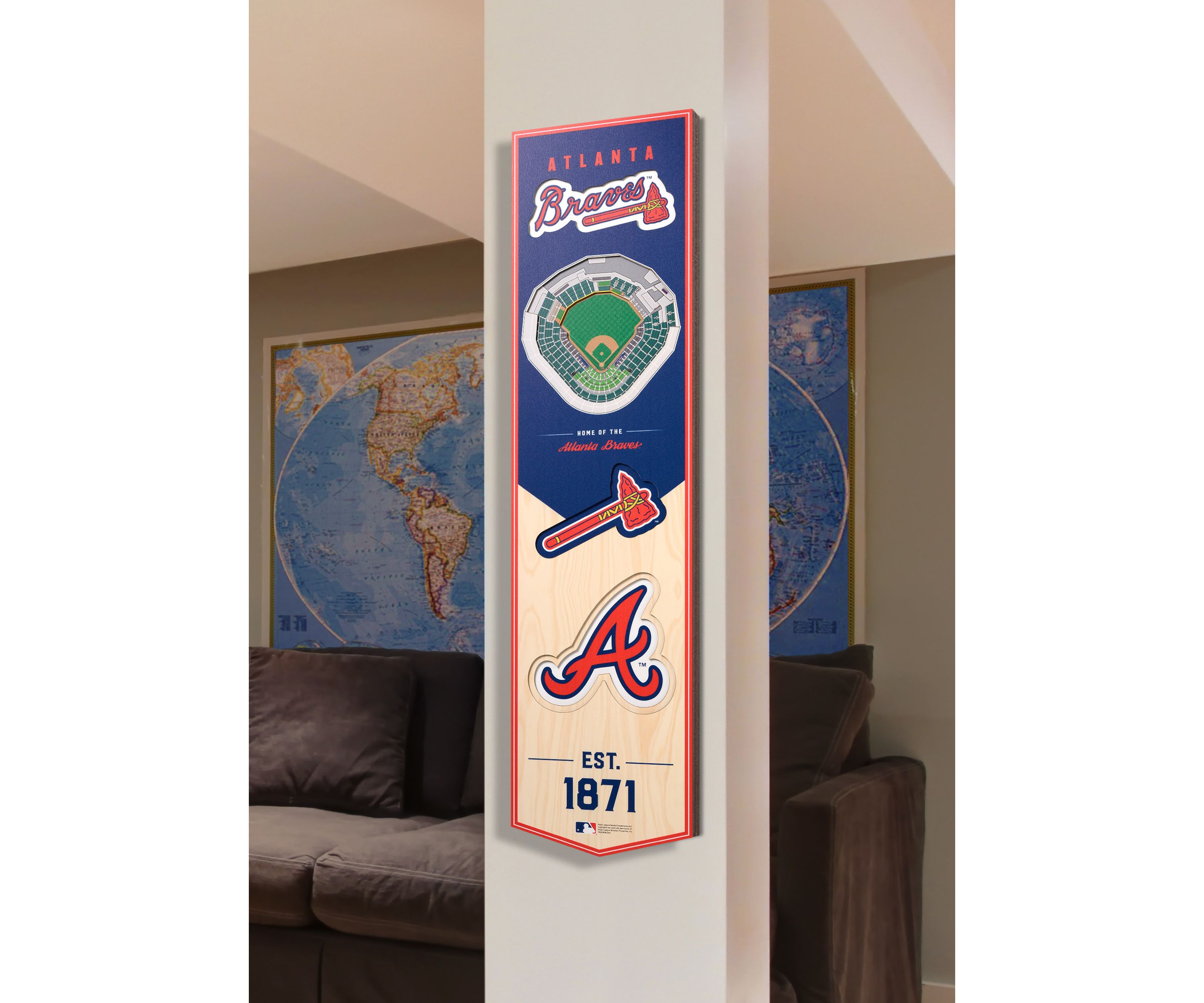 YouTheFan MLB Atlanta Braves 3D Stadium 8x32 Banner - SunTrust Park