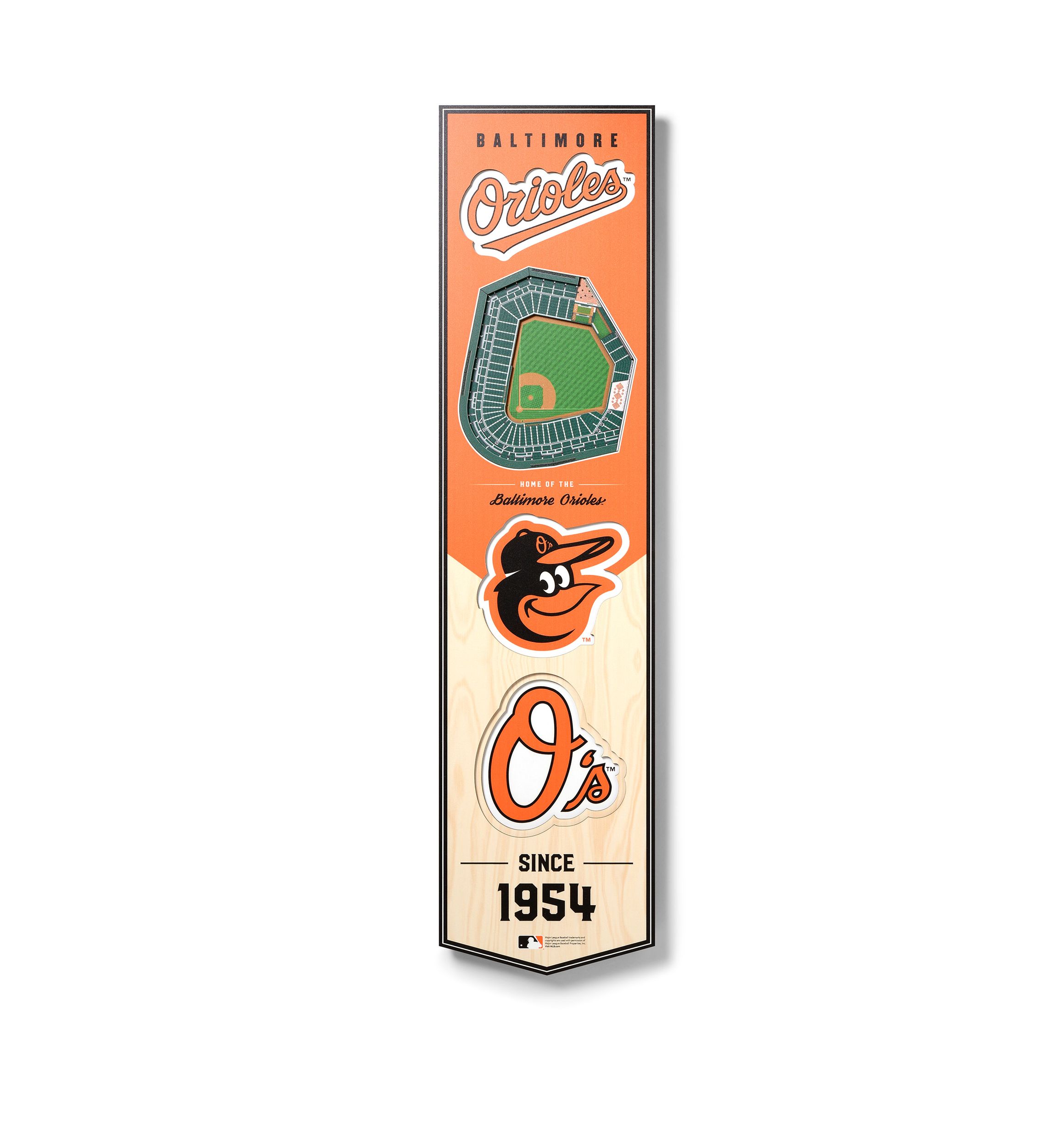 YouTheFan MLB Baltimore Orioles 3D Stadium 8x32 Banner - Oriole Park at Camden Yards