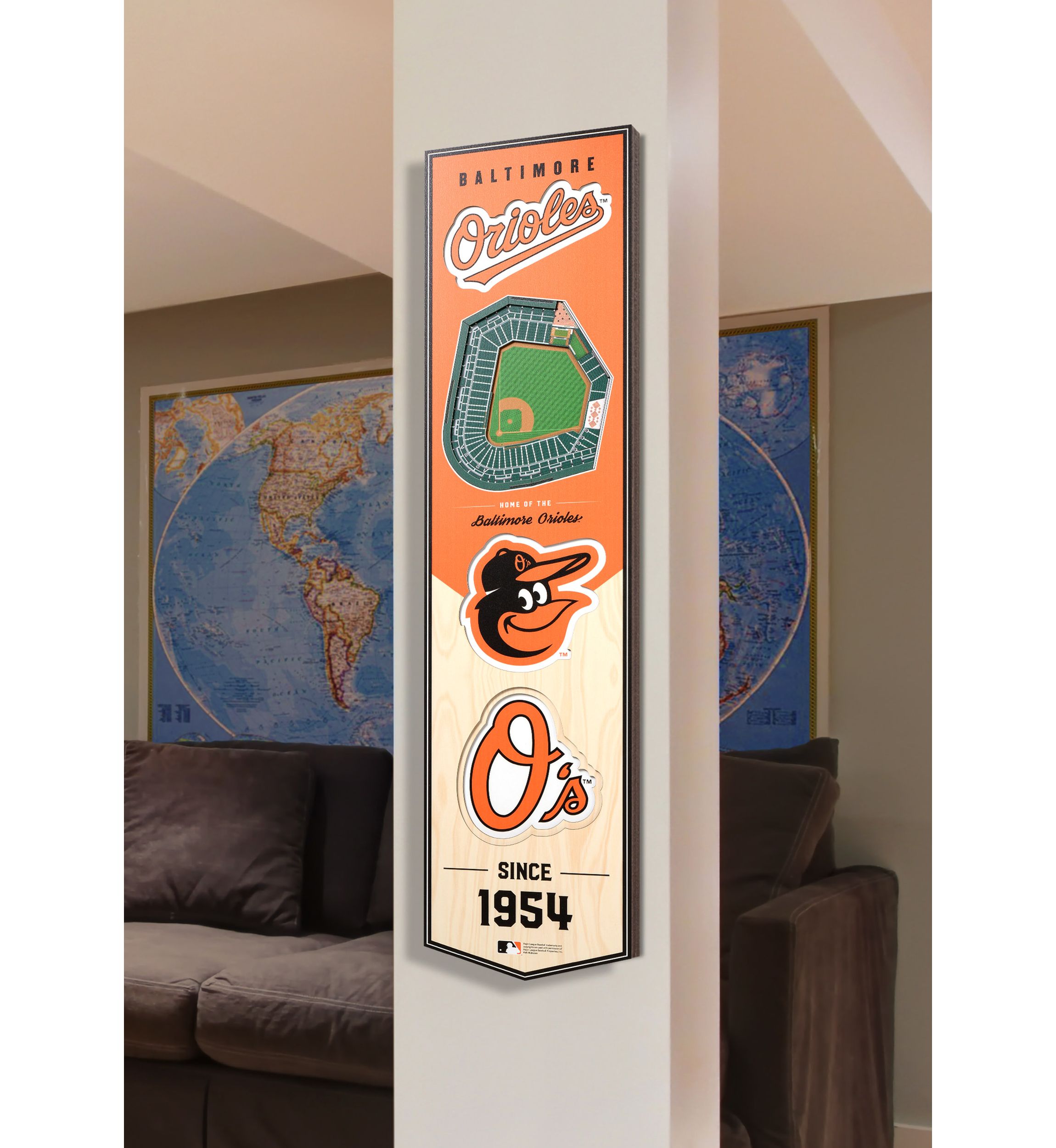YouTheFan MLB Baltimore Orioles 3D Stadium 8x32 Banner - Oriole Park at Camden Yards