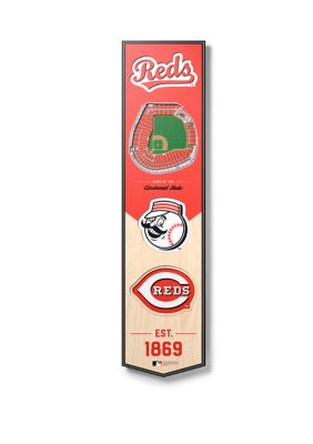 YouTheFan MLB Cincinnati Reds 3D Stadium 8x32 Banner - Great American Ball Park