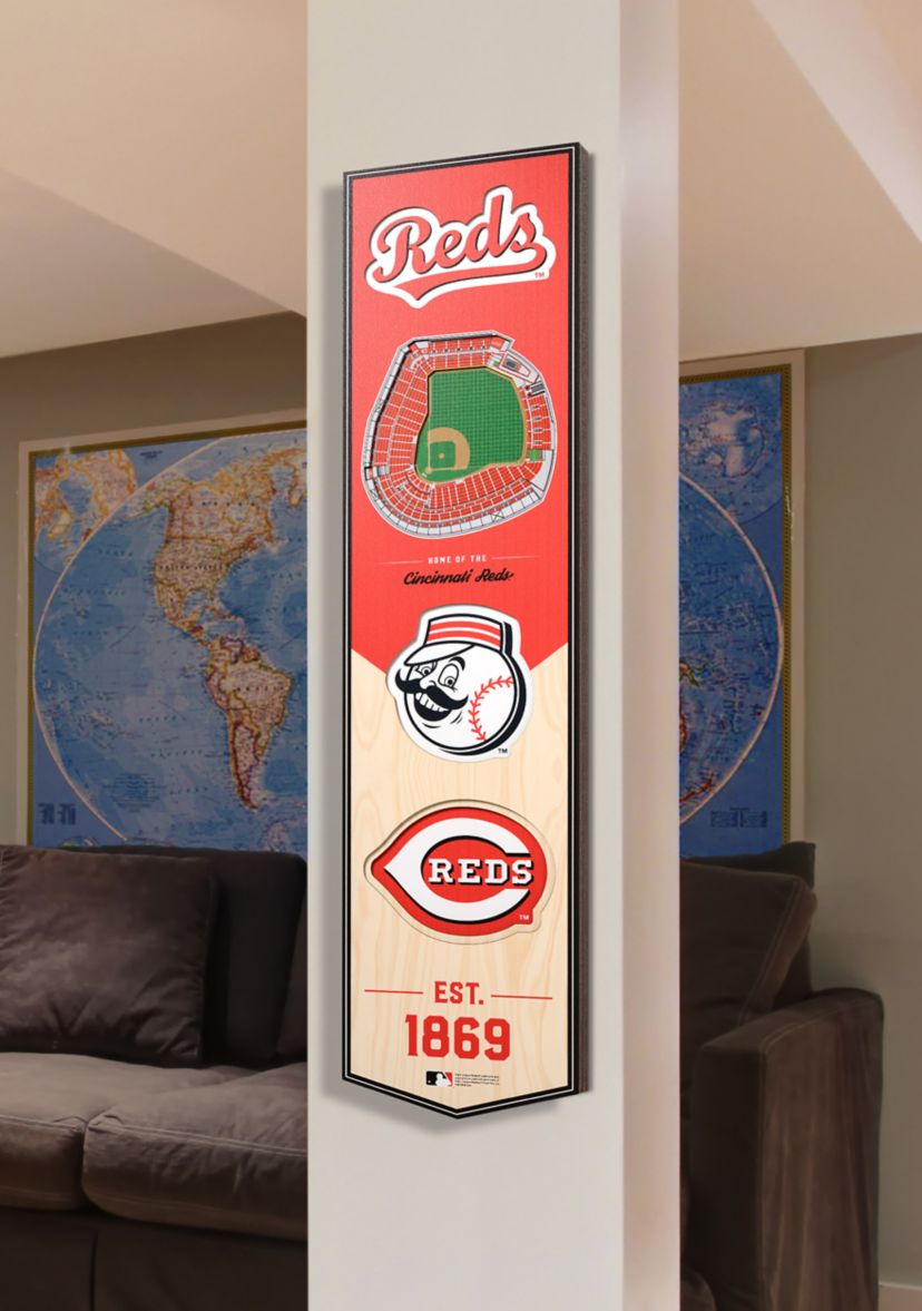 YouTheFan MLB Cincinnati Reds 3D Stadium 8x32 Banner - Great American Ball Park