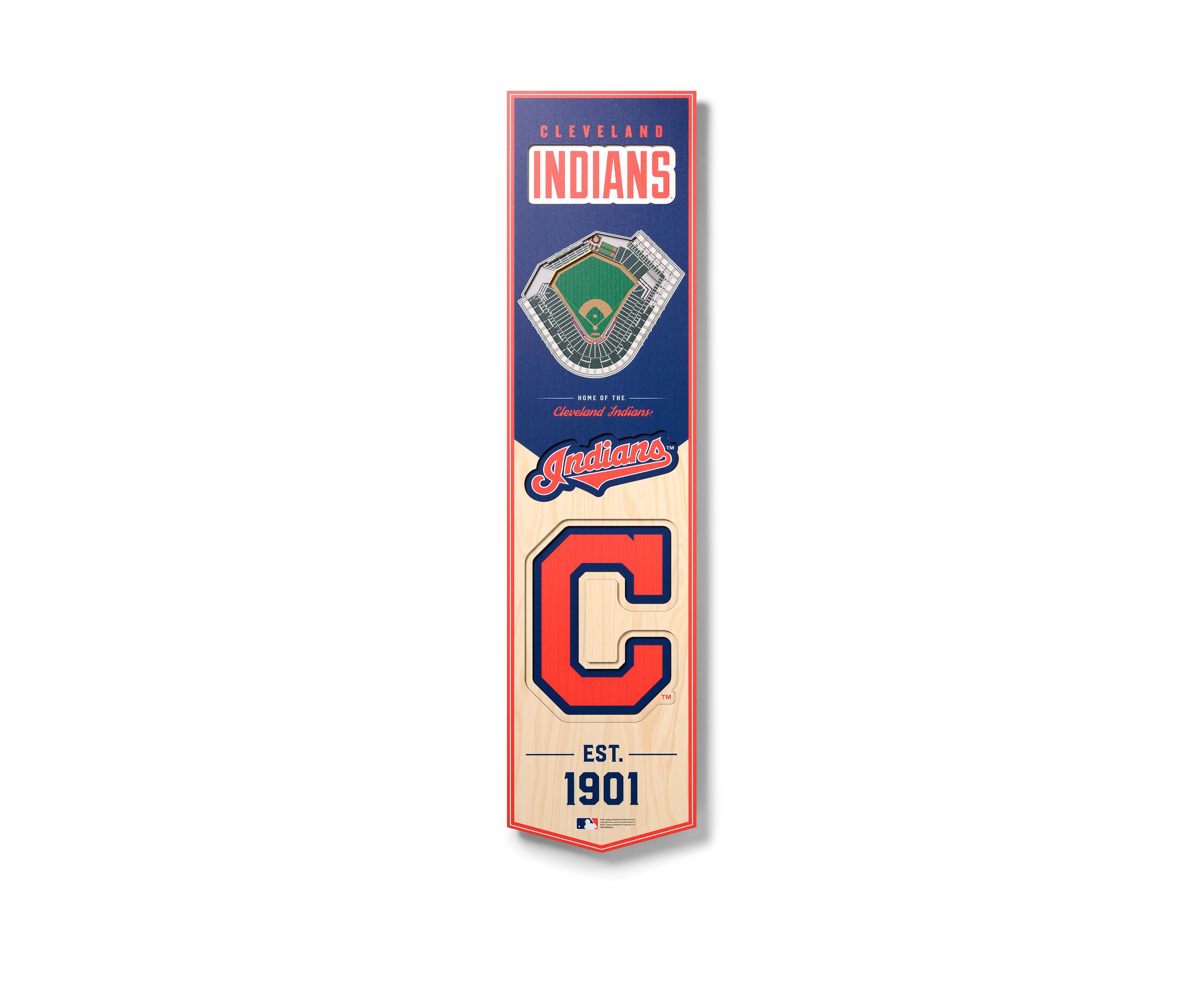 YouTheFan MLB Cleveland Guardians 3D Stadium 8x32 Banner - Progressive Field