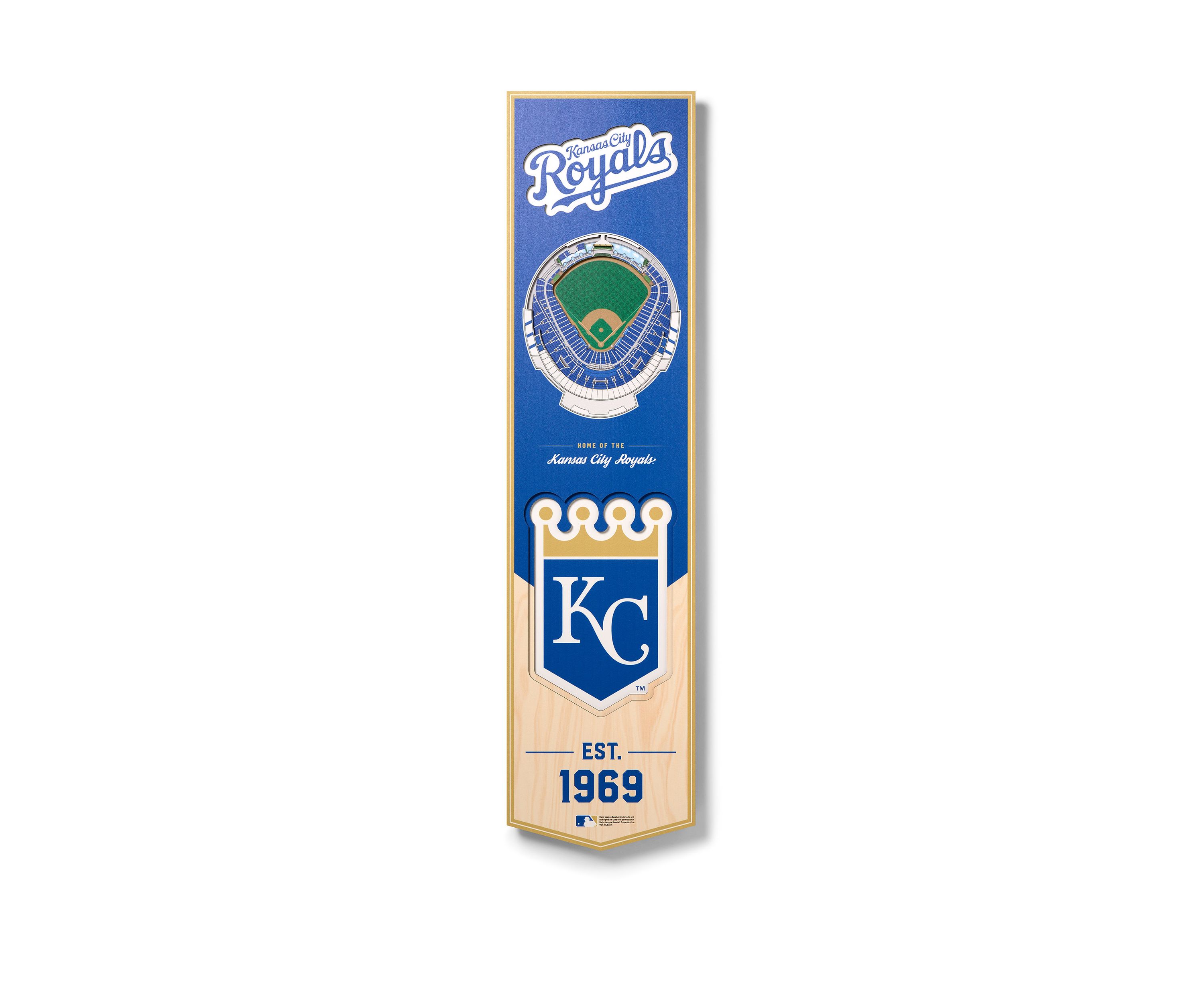 YouTheFan MLB Kansas City Royals 3D Stadium 8x32 Banner - Kauffman Stadium