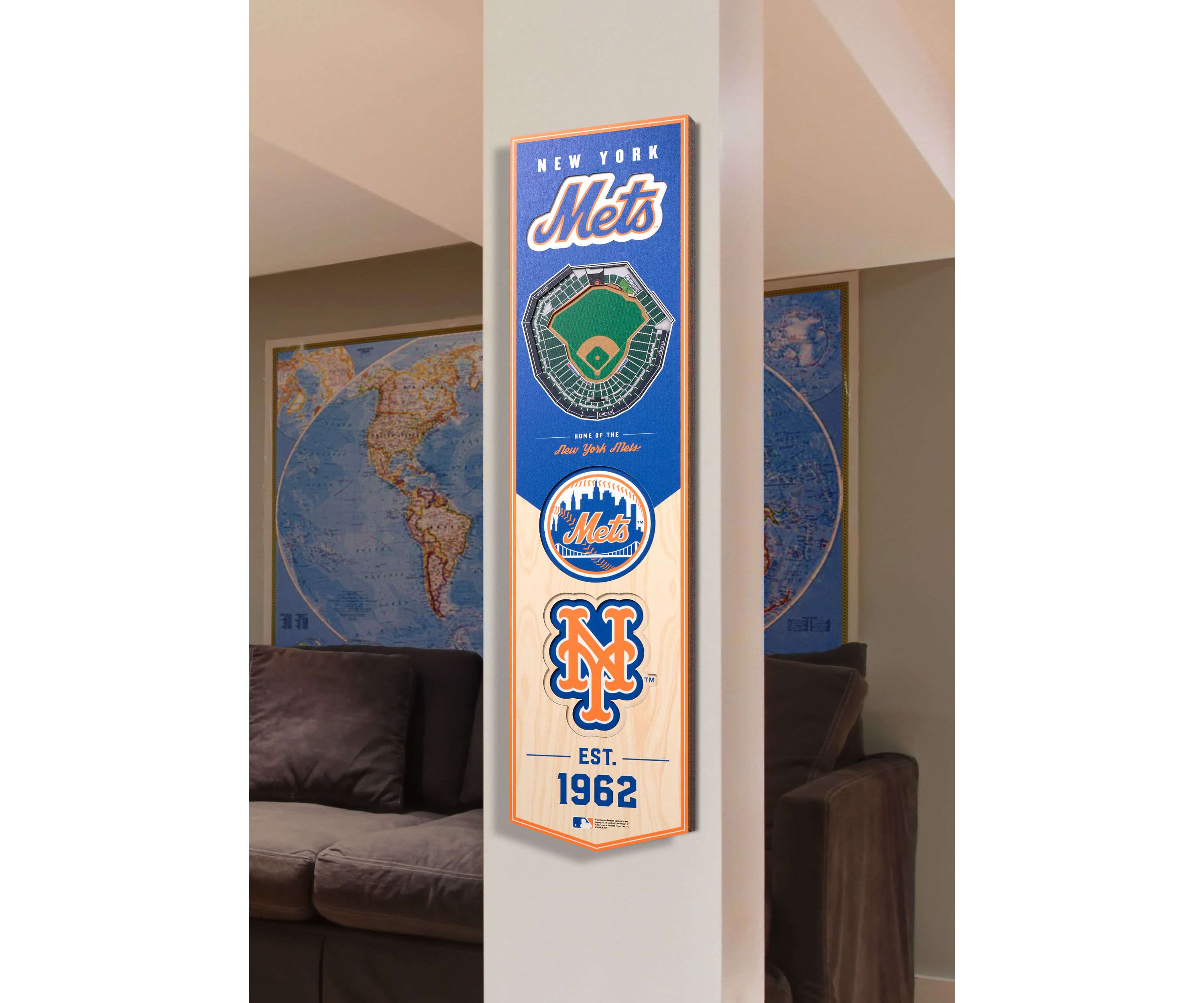 YouTheFan MLB New York Mets 3D Stadium 8x32 Banner - Citi Field