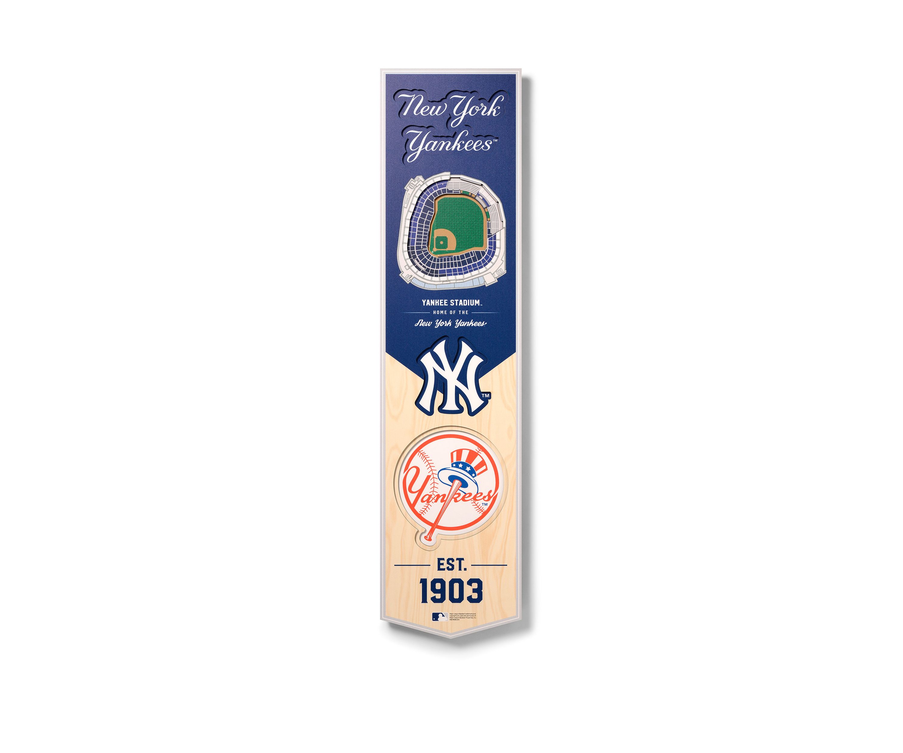 YouTheFan MLB New York Yankees 3D Stadium 8x32 Banner - Yankee Stadium