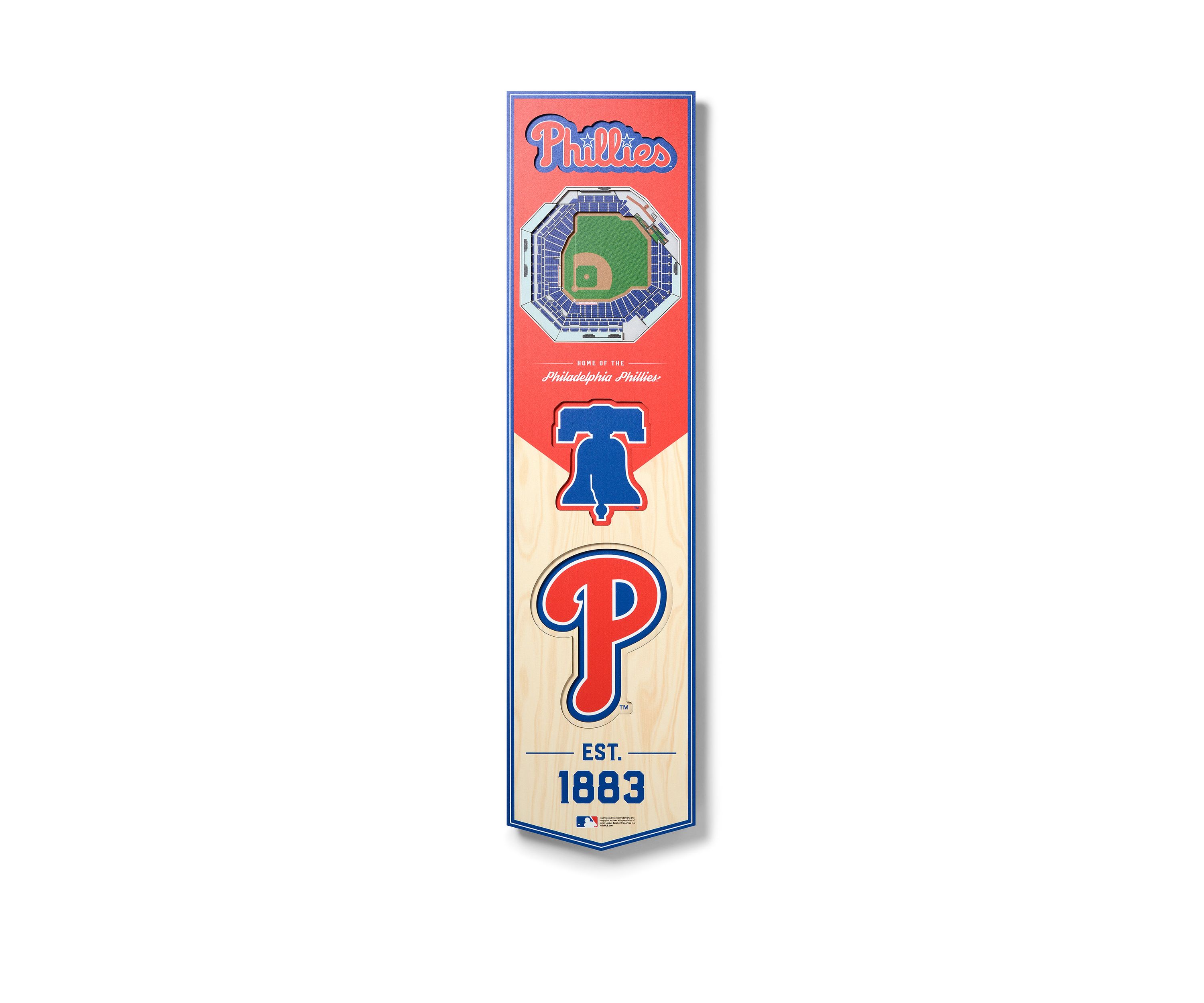 YouTheFan MLB Philadelphia Phillies 3D Stadium 8x32 Banner - Citizens Bank Park