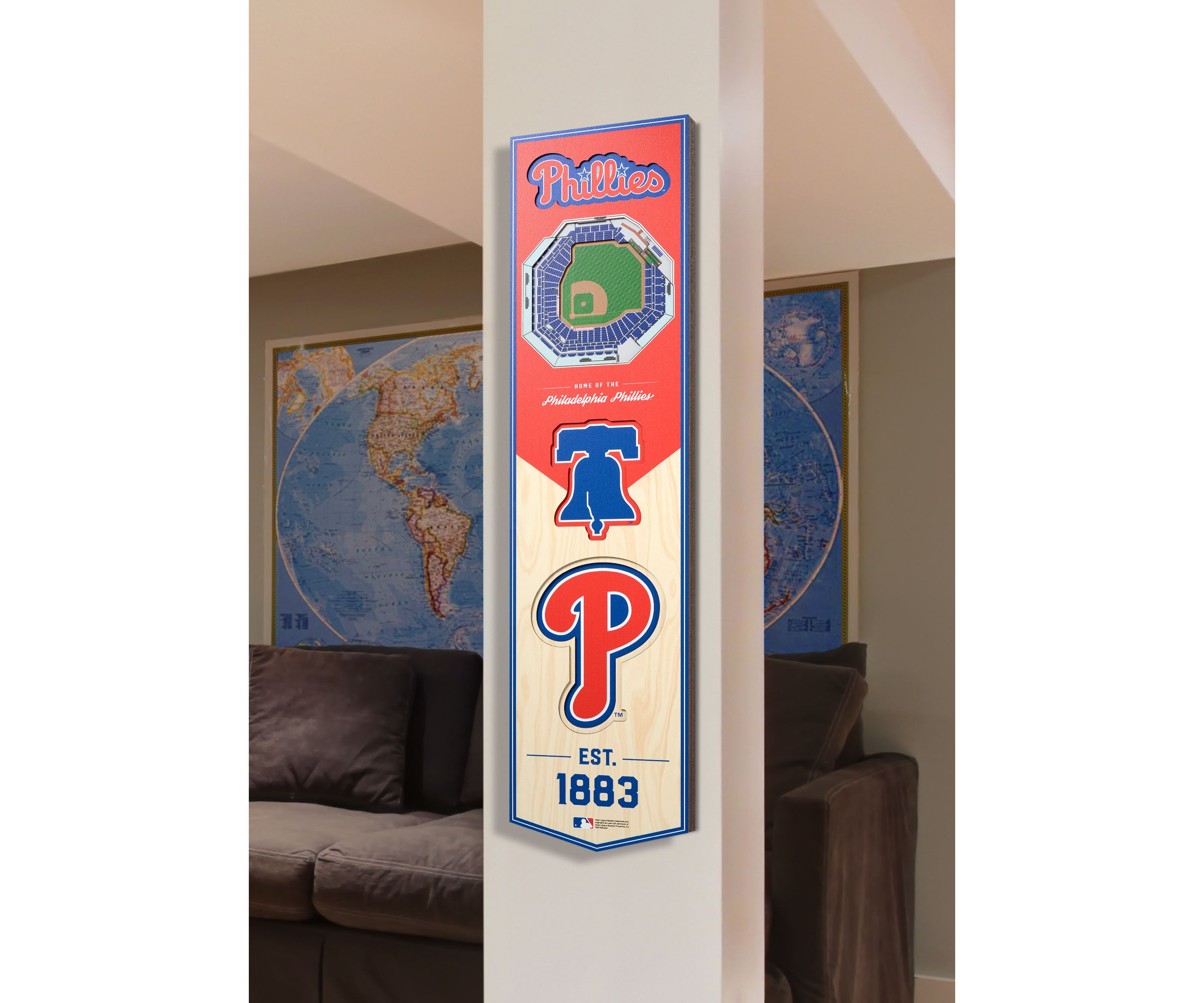 YouTheFan MLB Philadelphia Phillies 3D Stadium 8x32 Banner - Citizens Bank Park