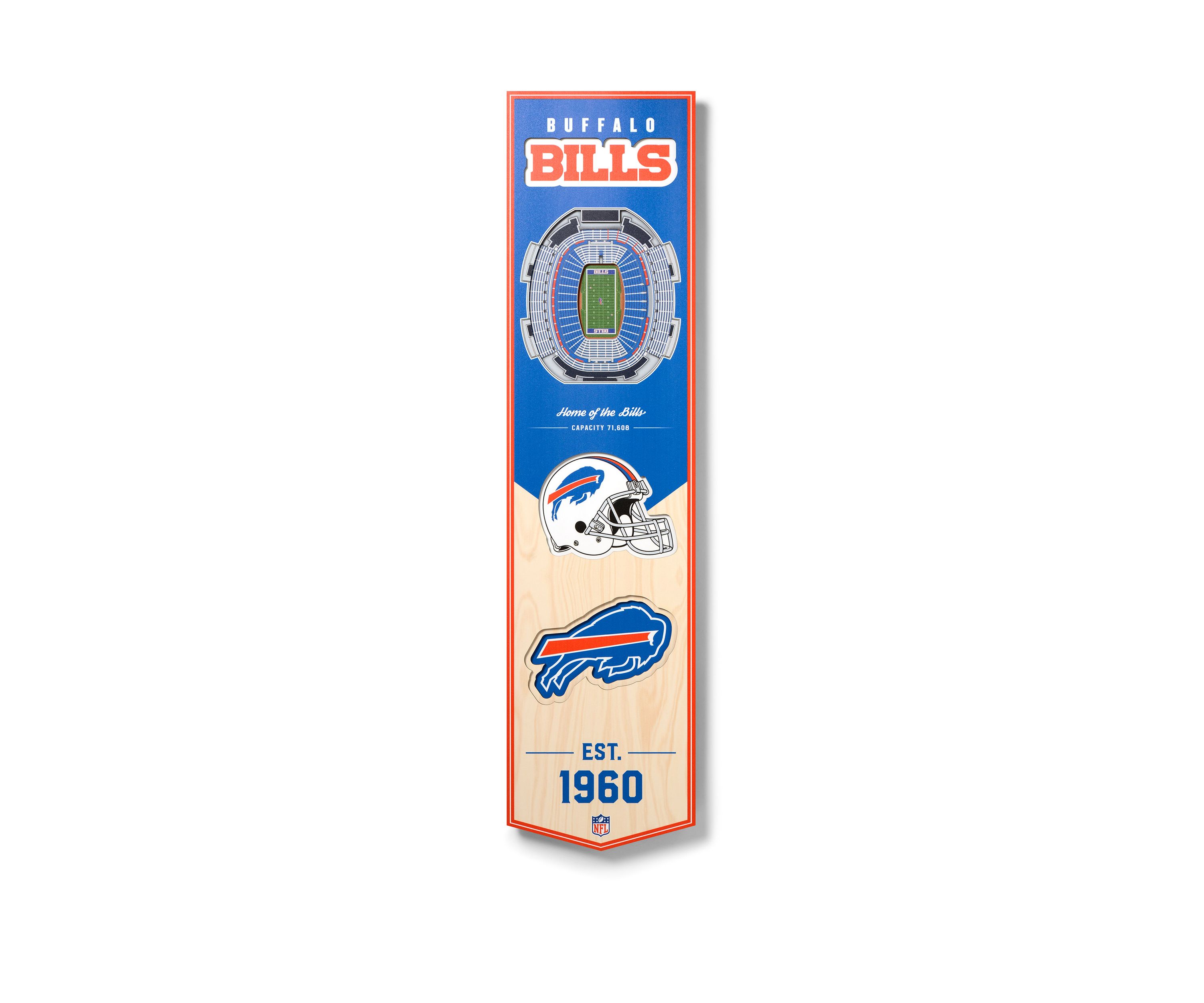 YouTheFan NFL Buffalo Bills 3D Stadium 8x32 Banner - New Era Field