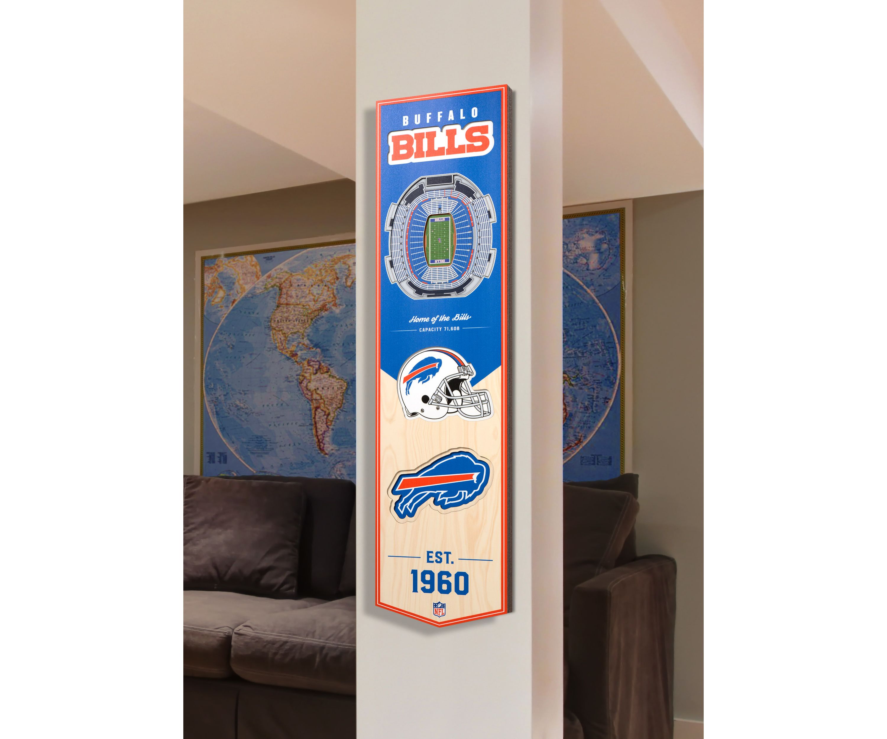 YouTheFan NFL Buffalo Bills 3D Stadium 8x32 Banner - New Era Field