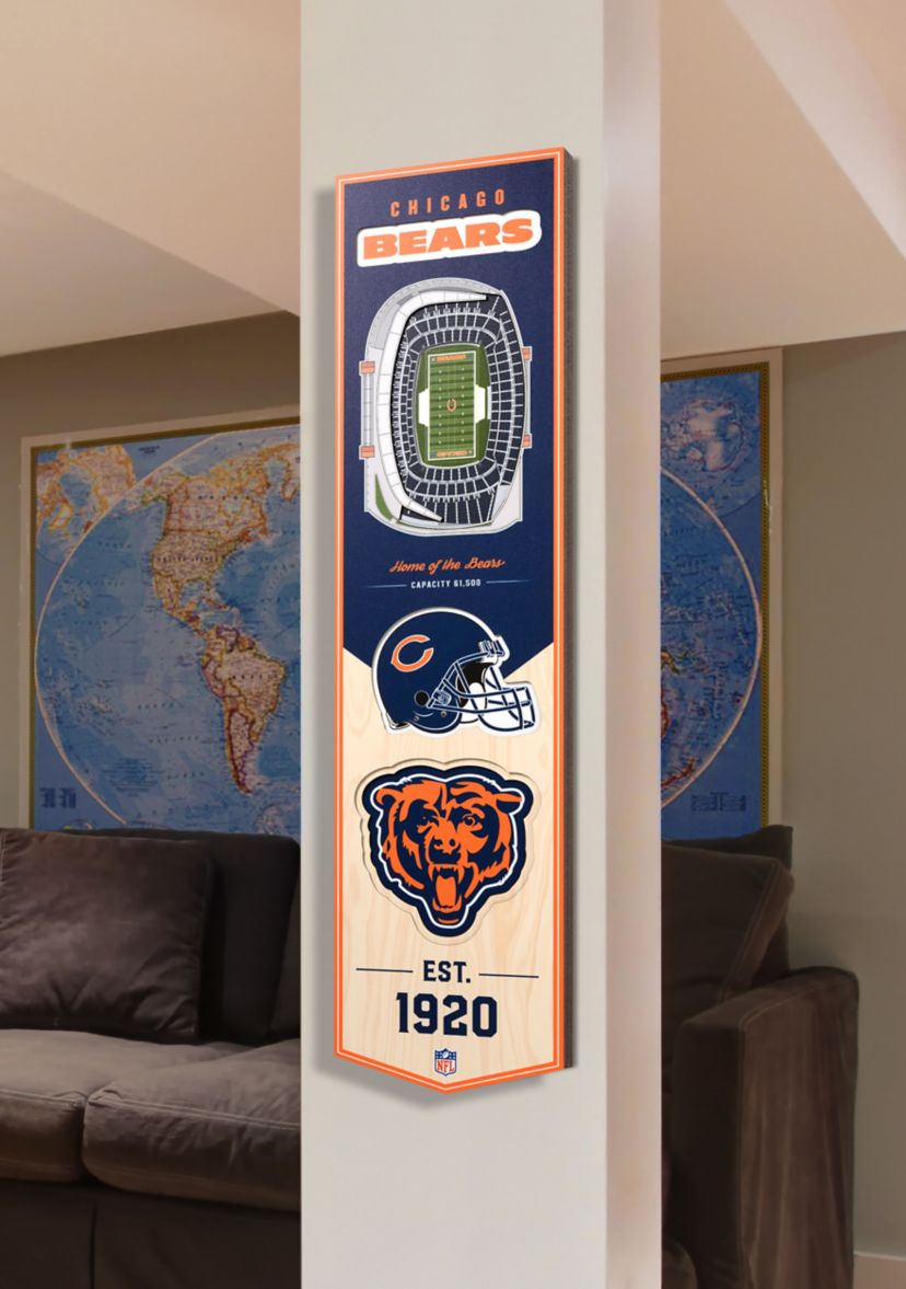 YouTheFan NFL Chicago Bears 3D Stadium 8x32 Banner - Soldier Field