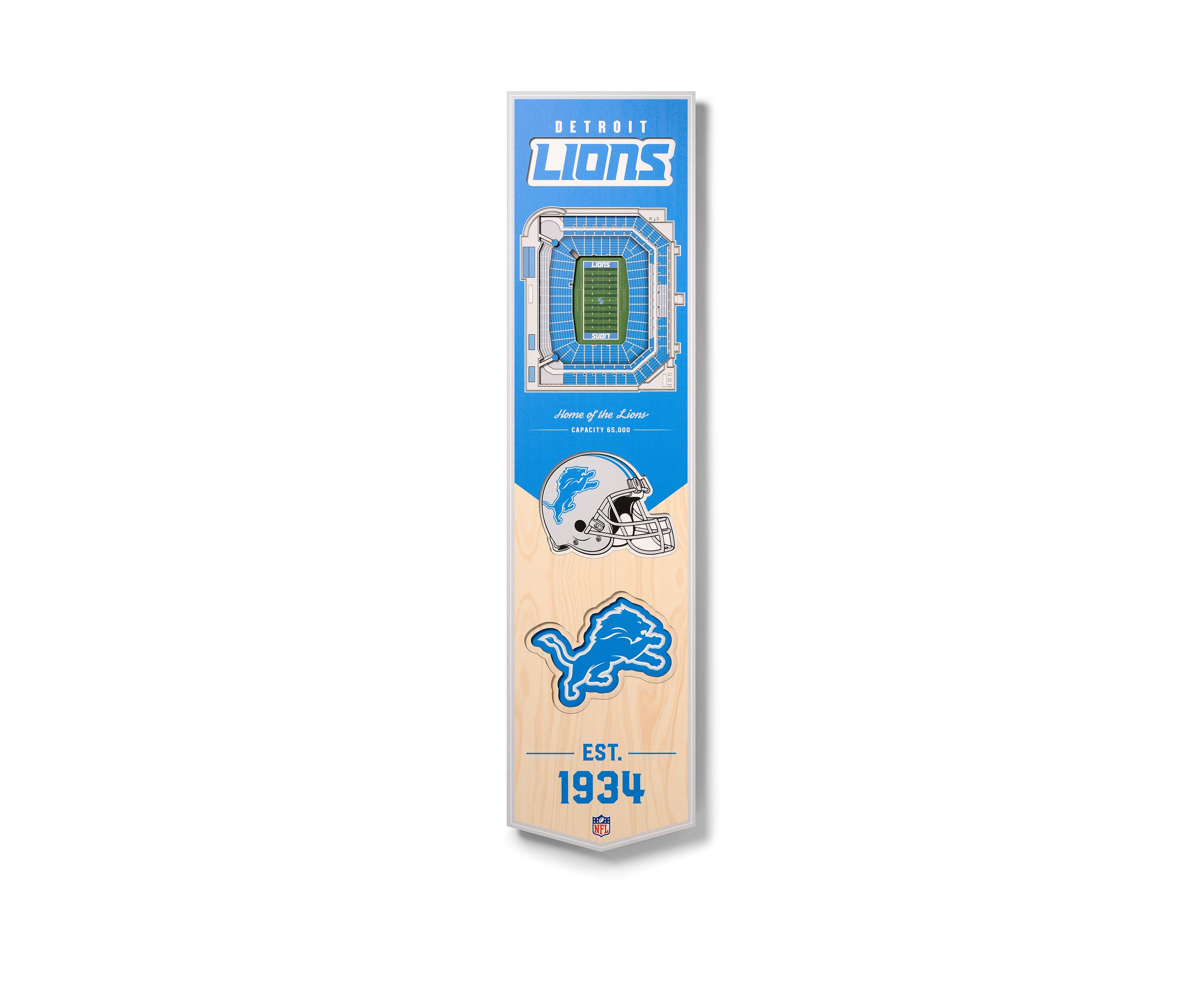 YouTheFan NFL Detroit Lions 3D Stadium 8x32 Banner - Ford Field