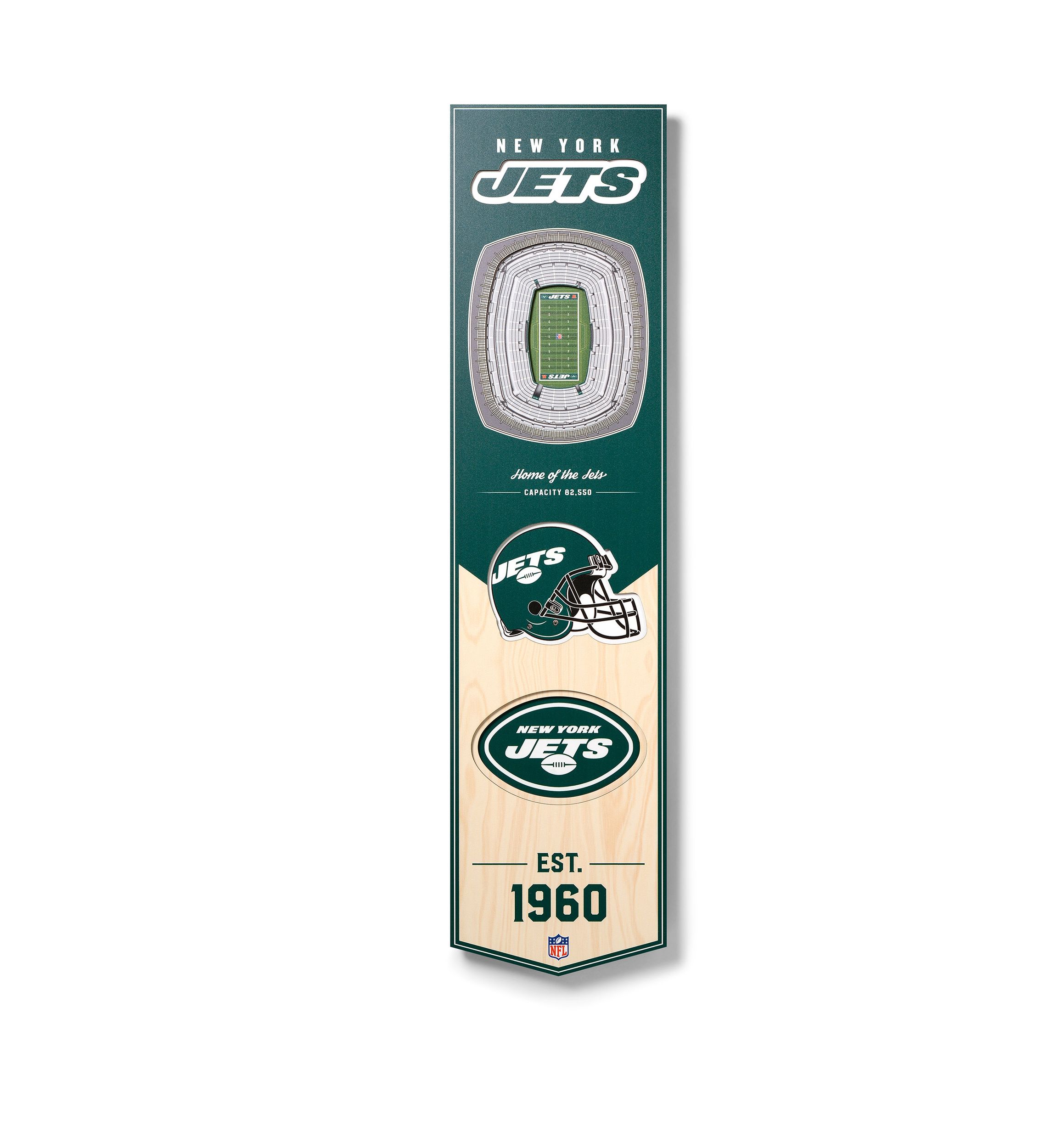 YouTheFan NFL New York Jets 3D Stadium 8x32 Banner - MetLife Stadium