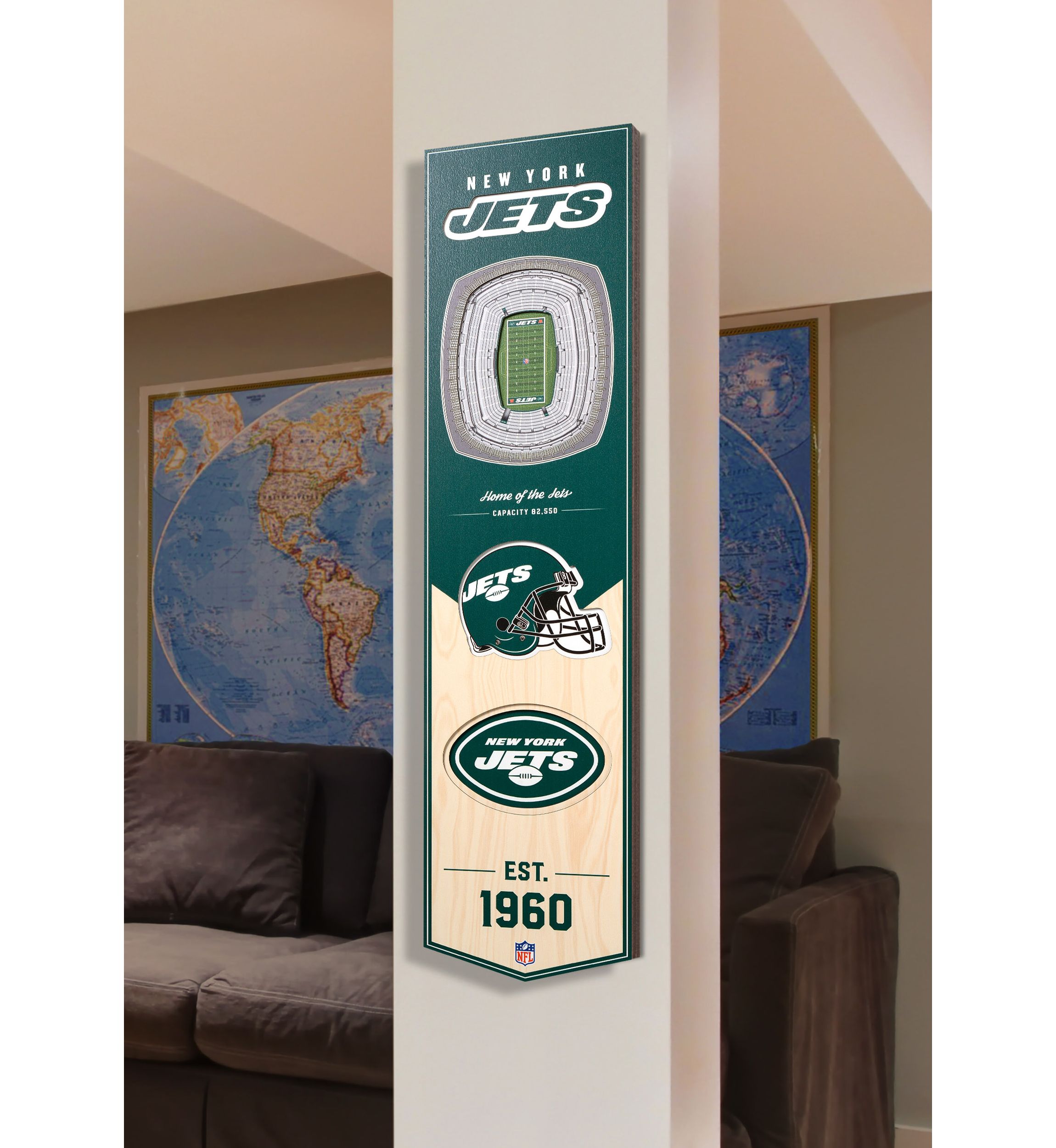 YouTheFan NFL New York Jets 3D Stadium 8x32 Banner - MetLife Stadium