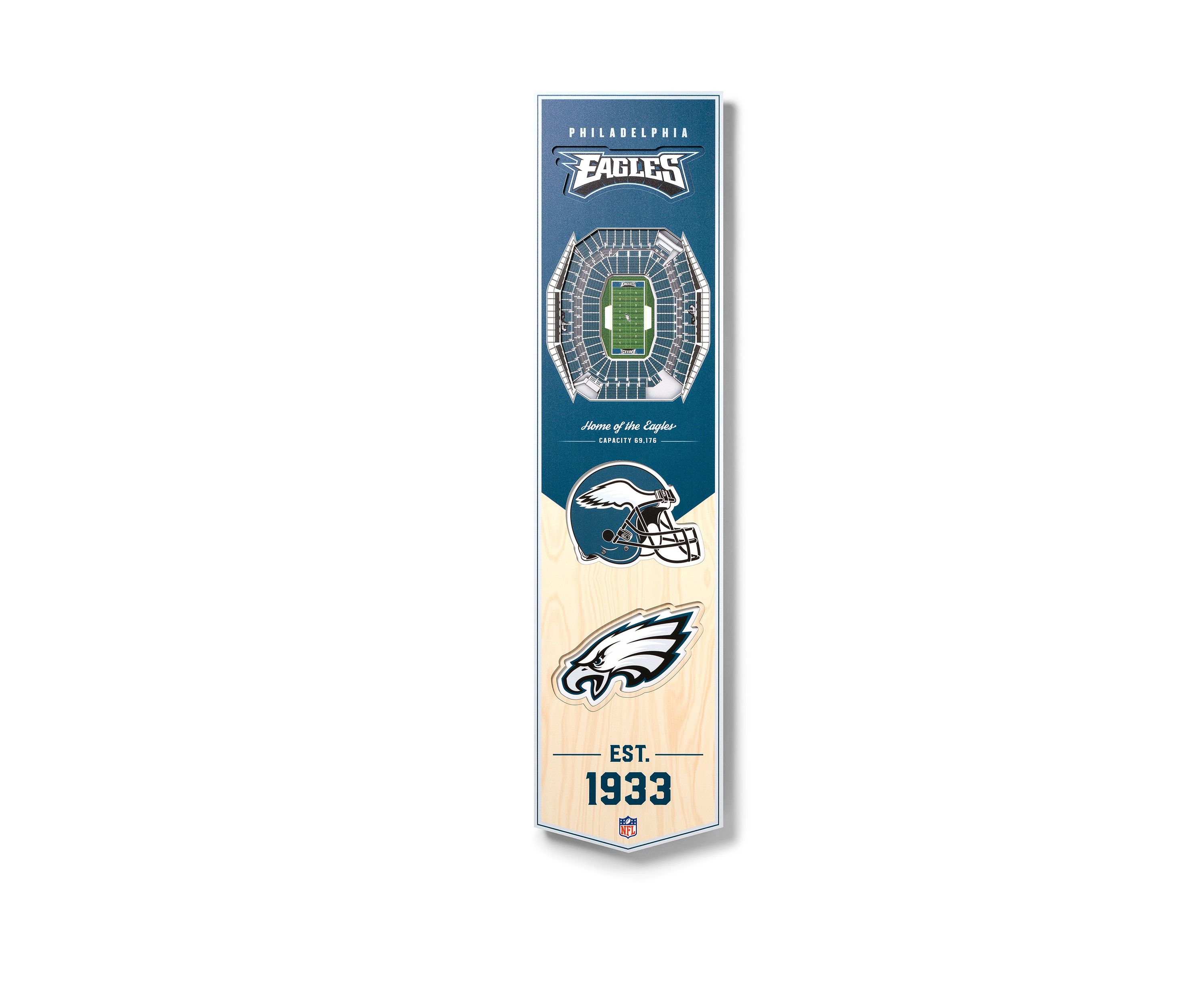 YouTheFan NFL Philadelphia Eagles 3D Stadium 8x32 Banner - Lincoln Financial Field