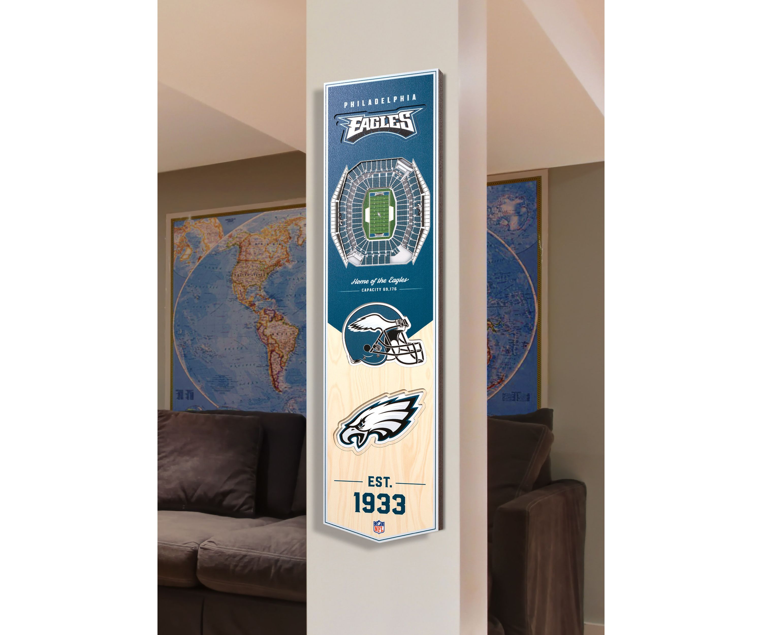 YouTheFan NFL Philadelphia Eagles 3D Stadium 8x32 Banner - Lincoln Financial Field