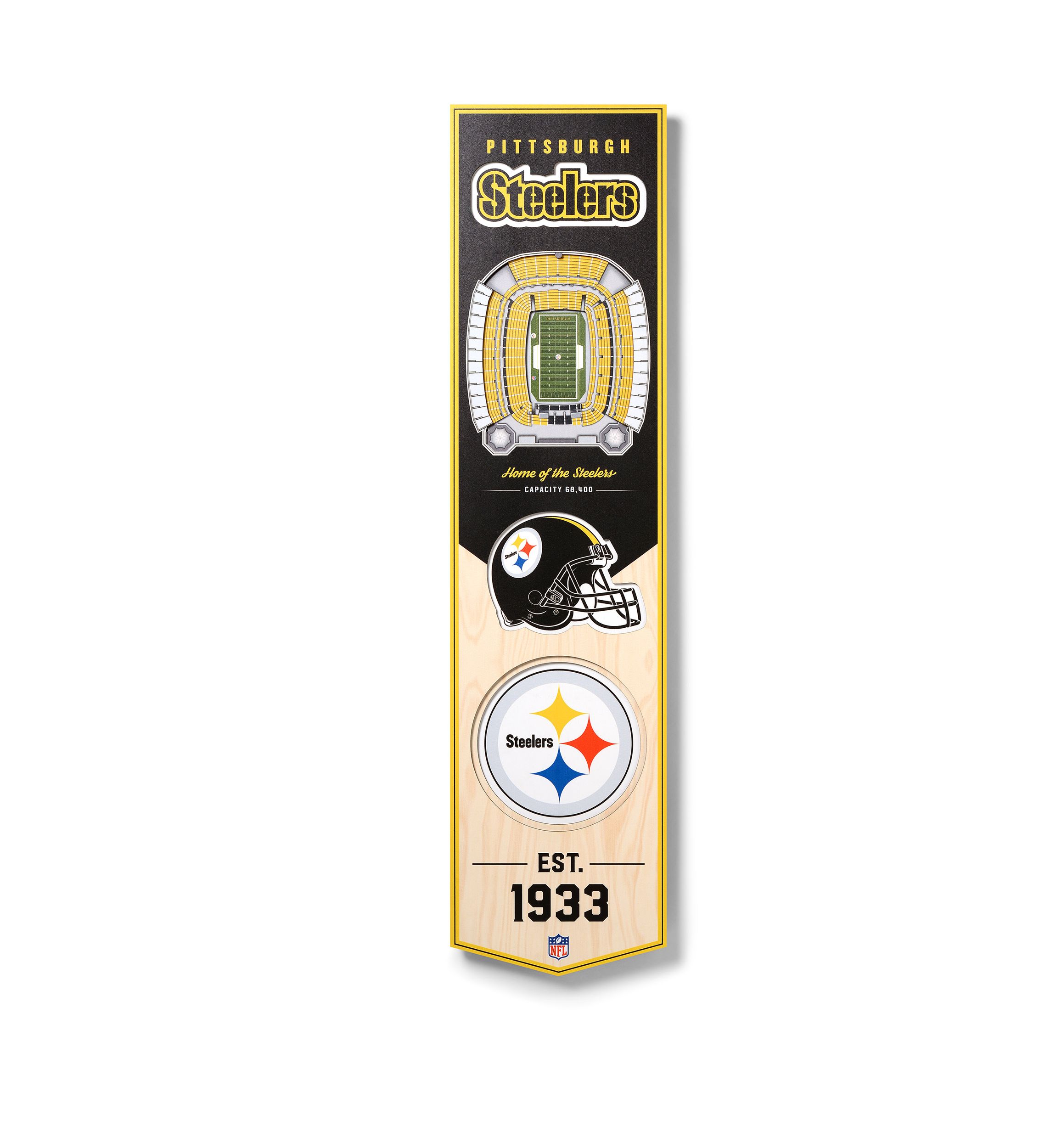 YouTheFan NFL Pittsburgh Steelers 3D Stadium 8x32 Banner - Heinz Field