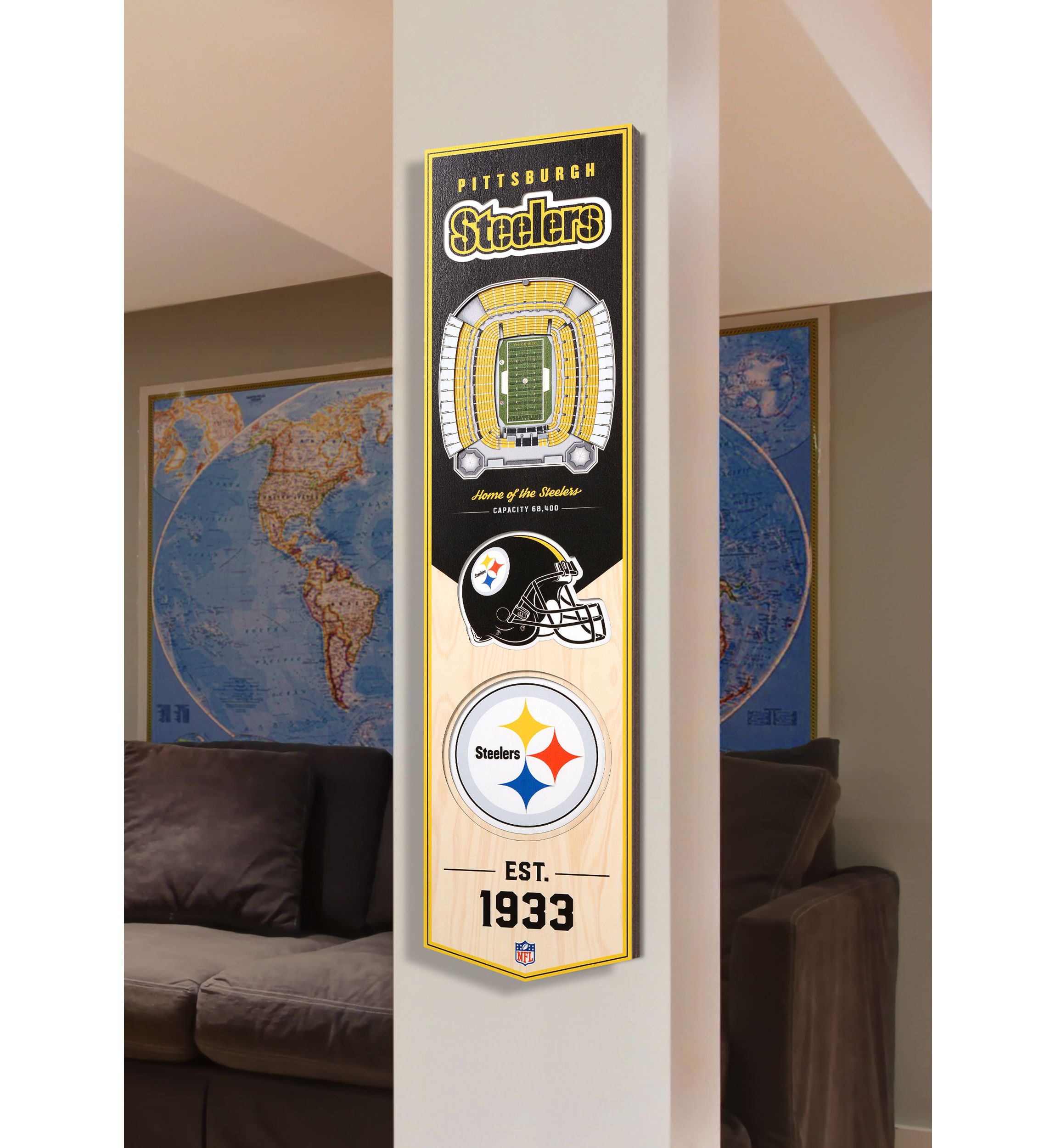 YouTheFan NFL Pittsburgh Steelers 3D Stadium 8x32 Banner - Heinz Field