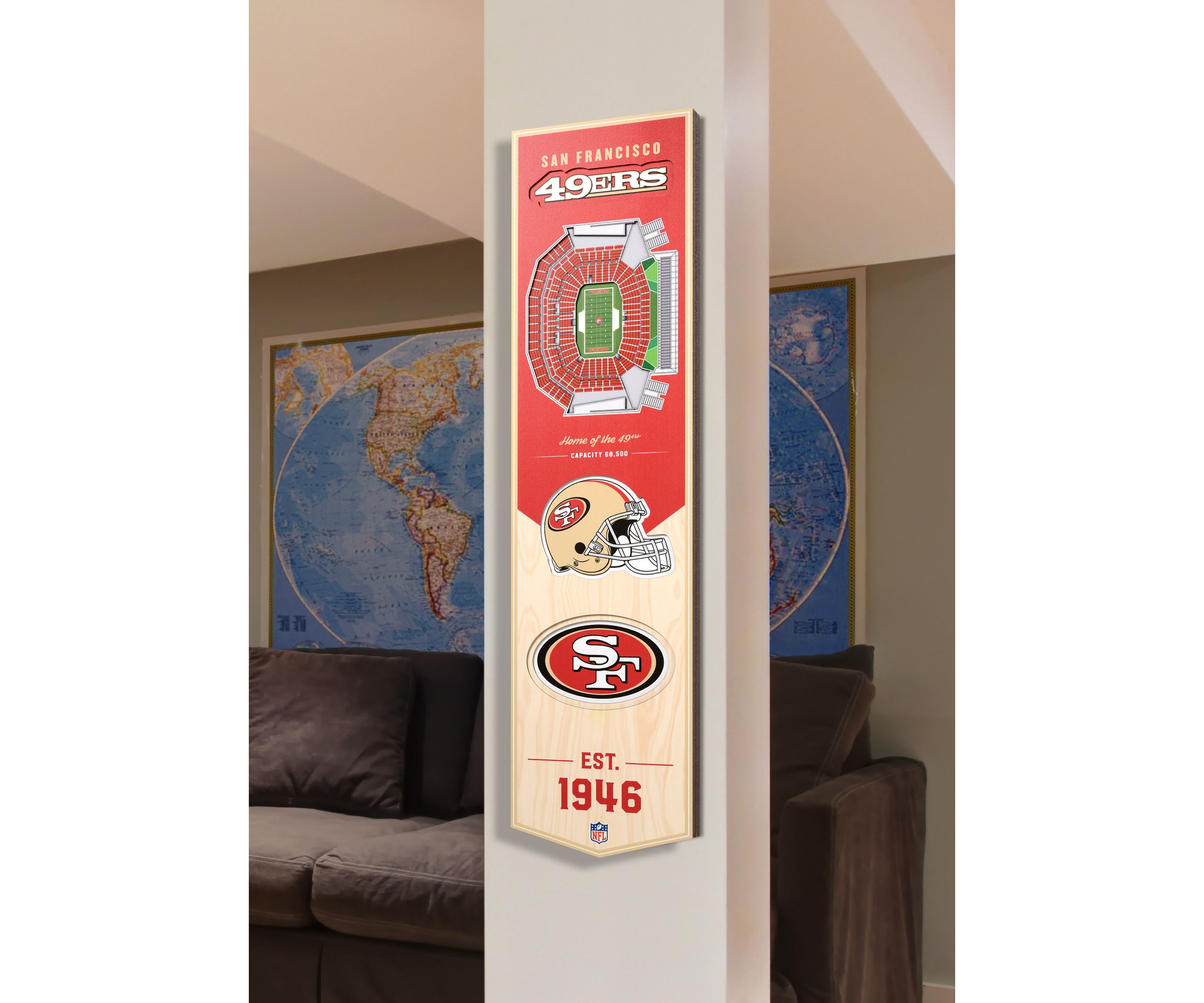 YouTheFan NFL San Francisco 49ers 3D Stadium 8x32 Banner - Levis Stadium