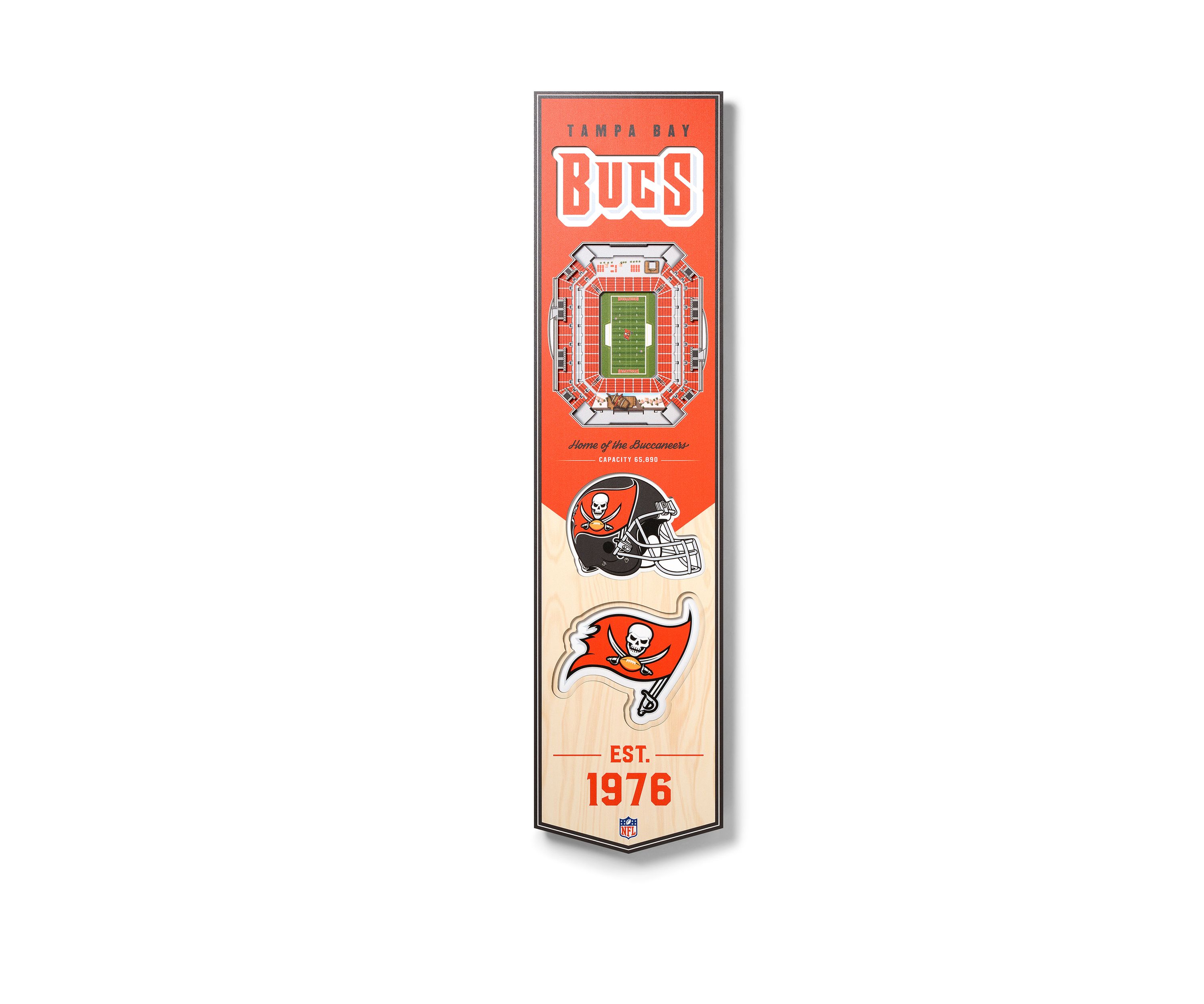 YouTheFan NFL Tampa Bay Buccaneers 3D Stadium 8x32 Banner - Raymond James Stadium