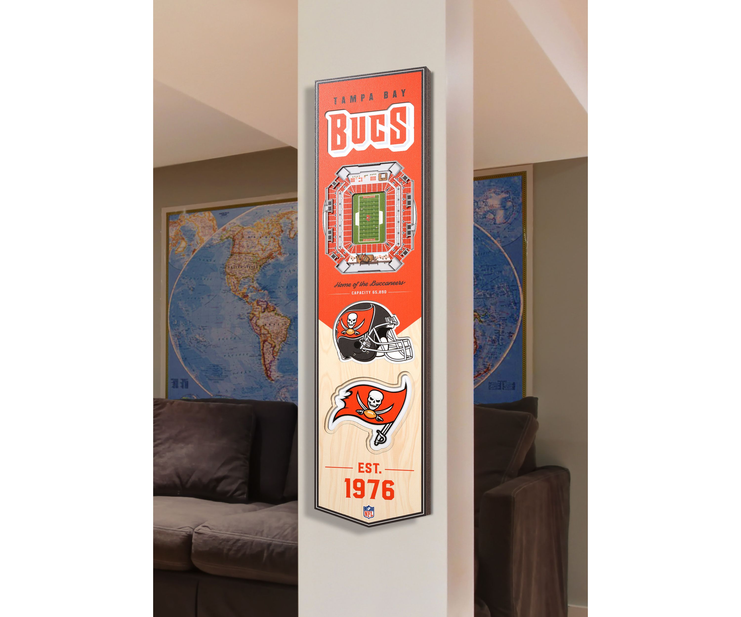 YouTheFan NFL Tampa Bay Buccaneers 3D Stadium 8x32 Banner - Raymond James Stadium
