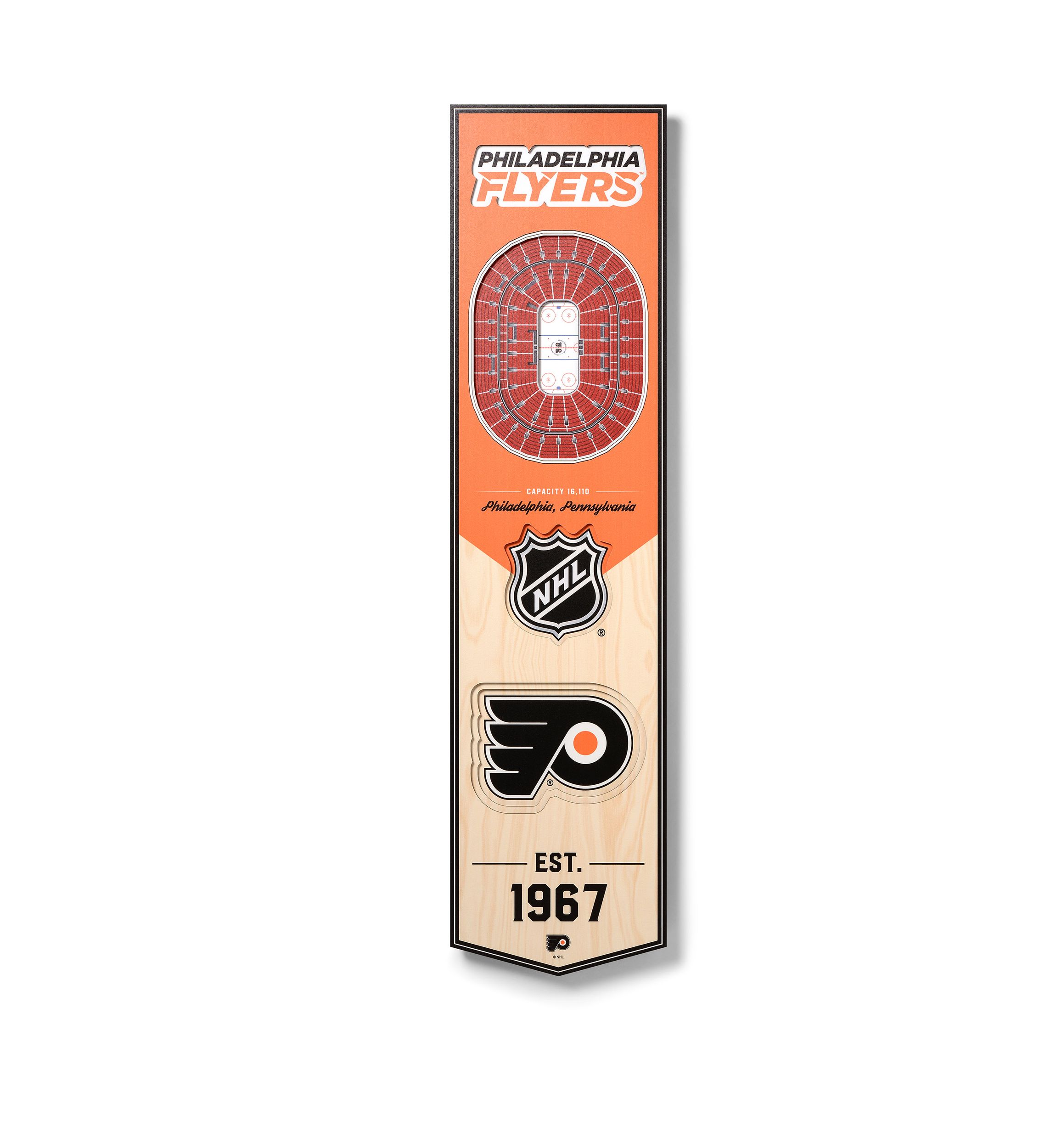 YouTheFan NHL Philadelphia Flyers 3D Stadium 8x32 Banner - Wells Fargo Center