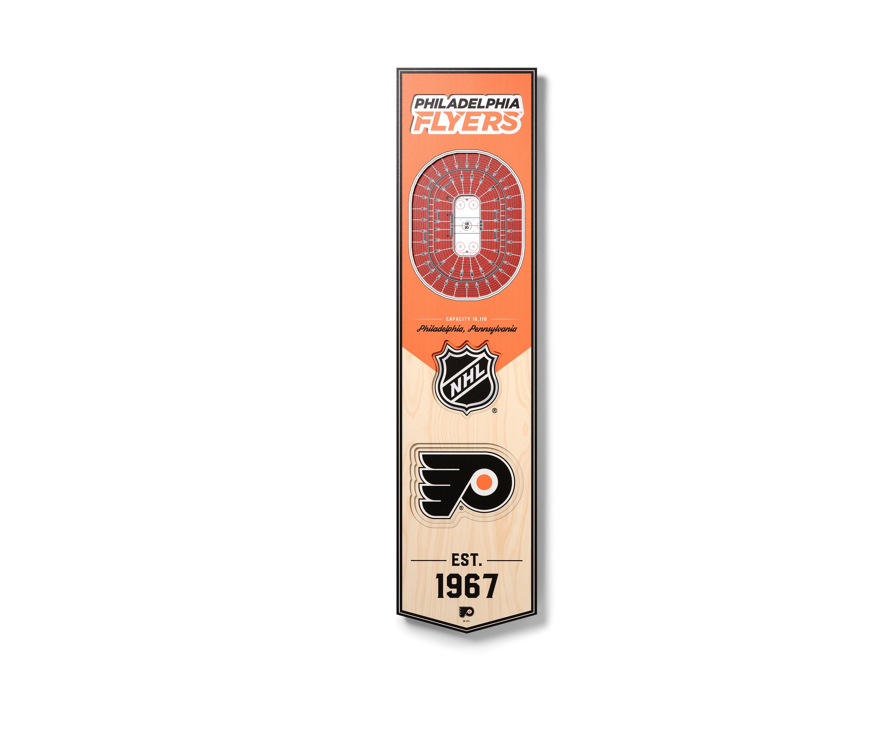 YouTheFan NHL Philadelphia Flyers 3D Stadium 8x32 Banner - Wells Fargo Center