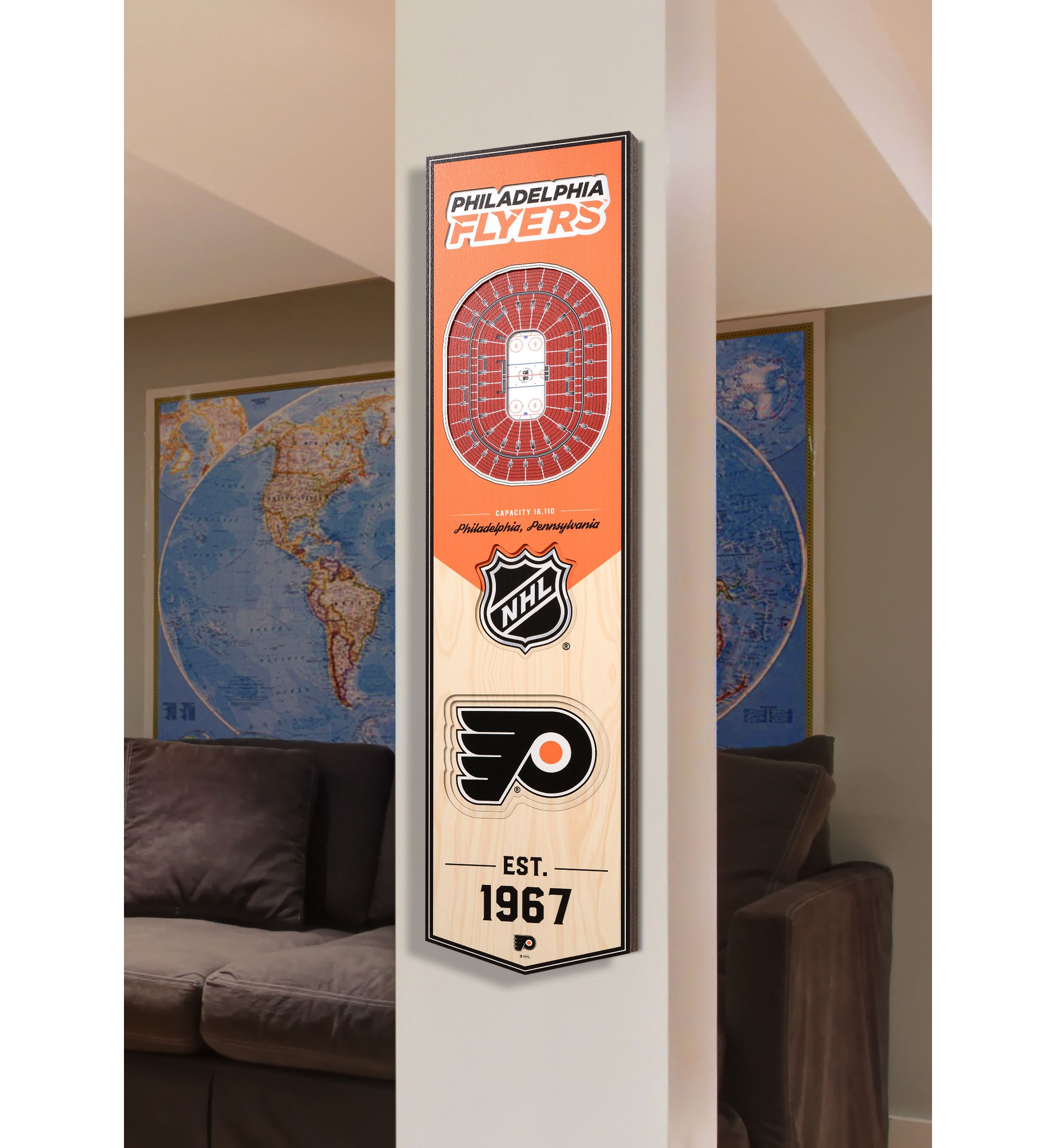 YouTheFan NHL Philadelphia Flyers 3D Stadium 8x32 Banner - Wells Fargo Center