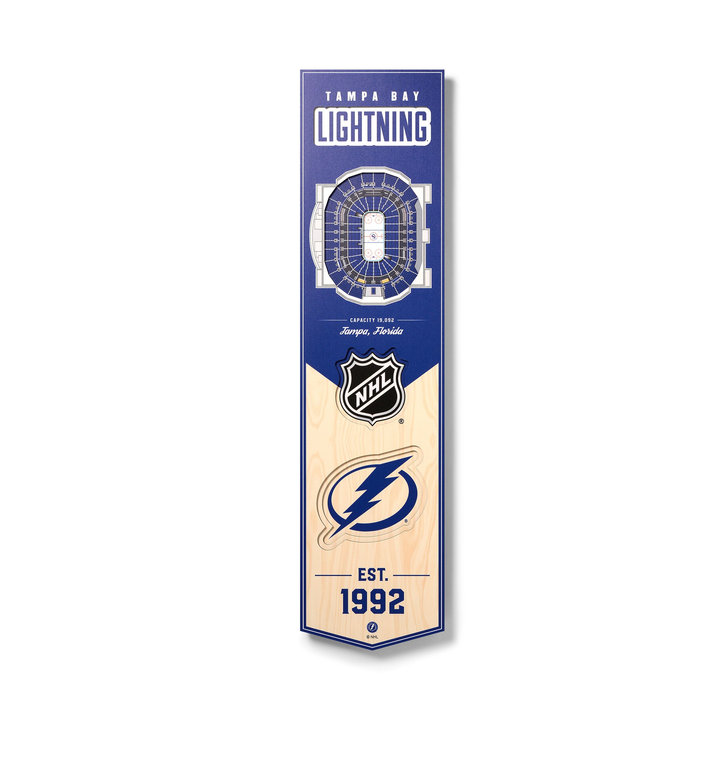 YouTheFan NHL Tampa Bay Lightning 3D Stadium 8x32 Banner - Amalie Arena