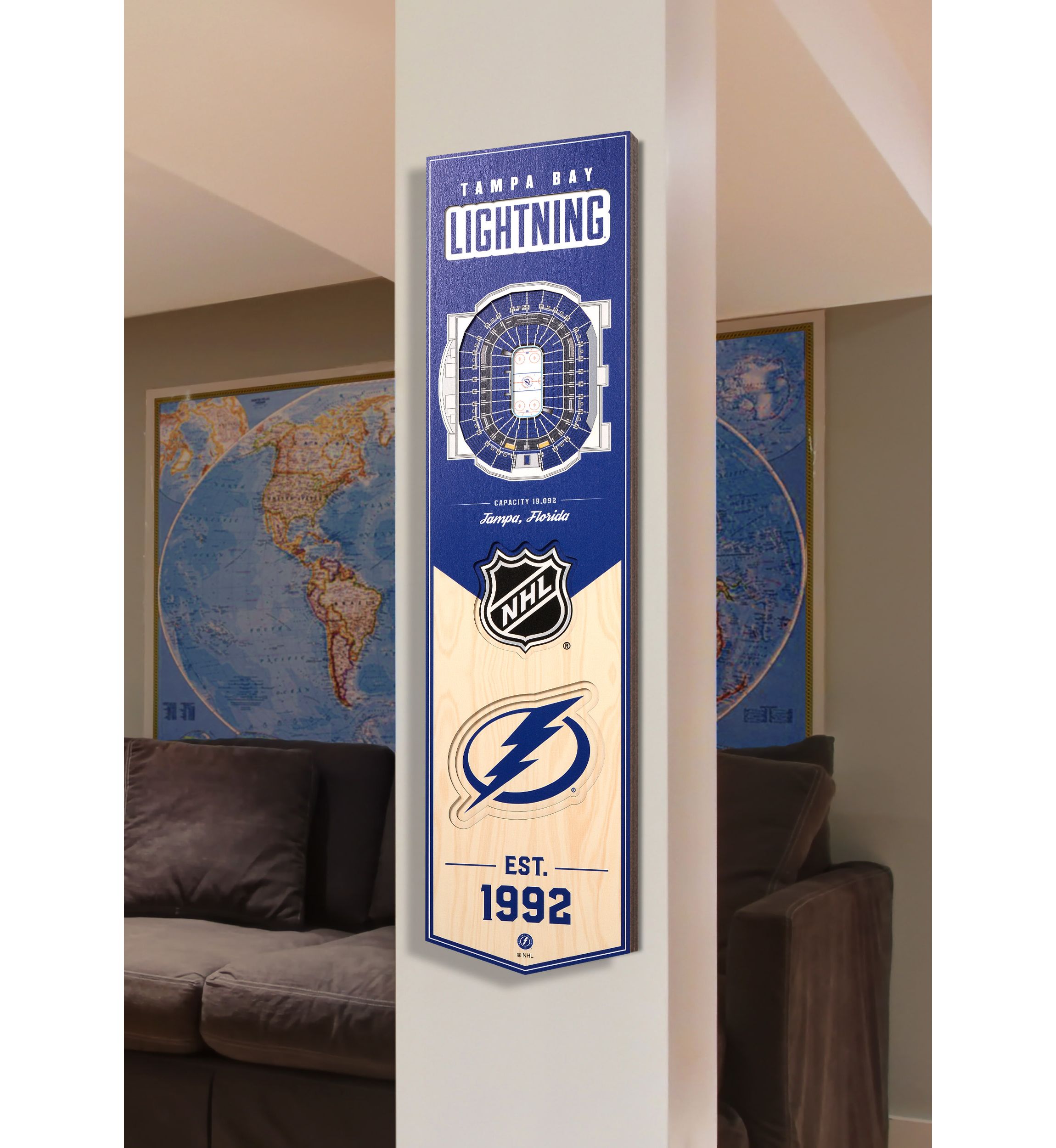 YouTheFan NHL Tampa Bay Lightning 3D Stadium 8x32 Banner - Amalie Arena