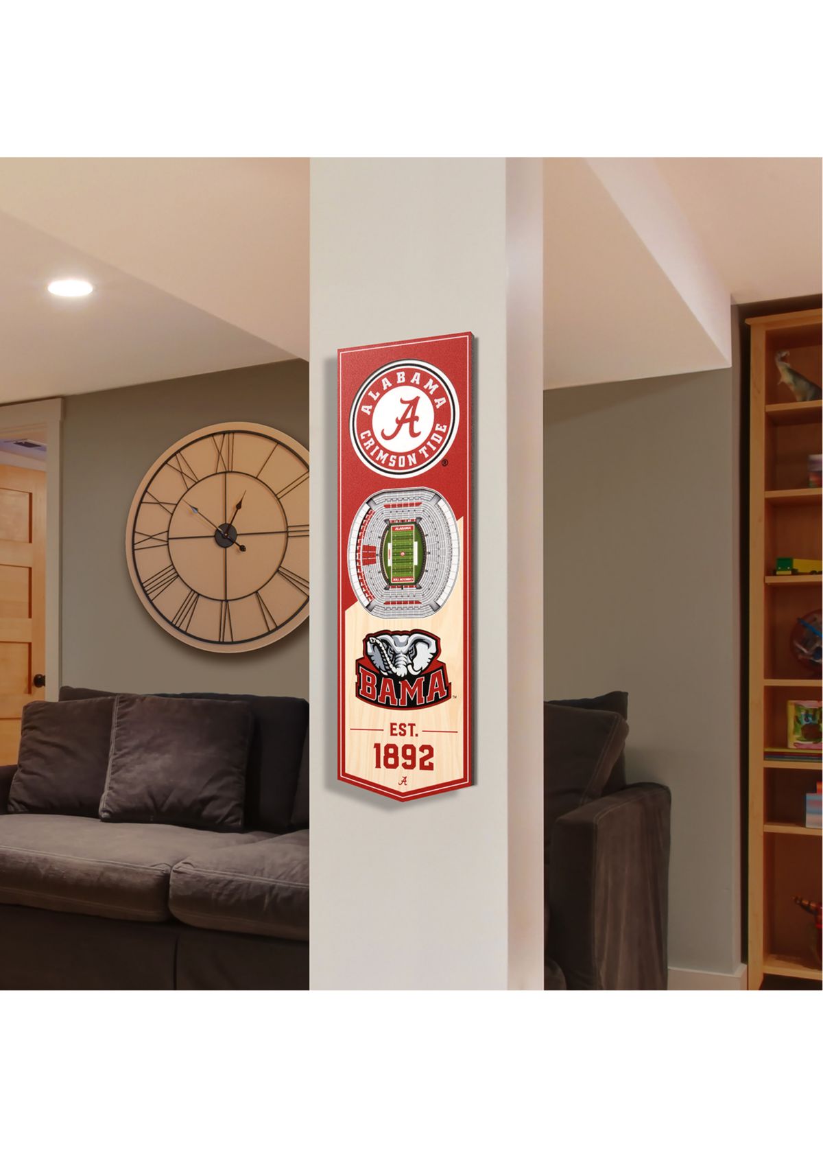 YouTheFan NCAA Alabama Crimson Tide 3D Stadium 6x19 Banner - Denny Stadium