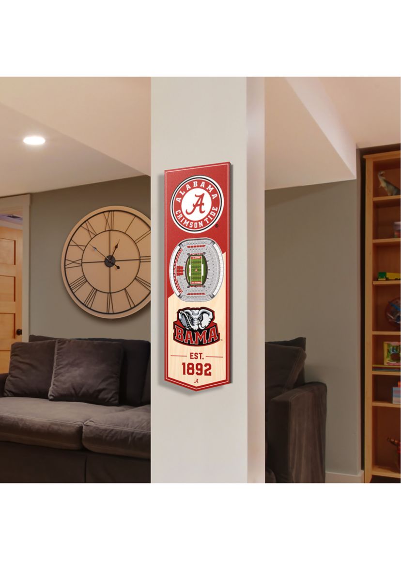 YouTheFan NCAA Alabama Crimson Tide 3D Stadium 6x19 Banner - Denny Stadium