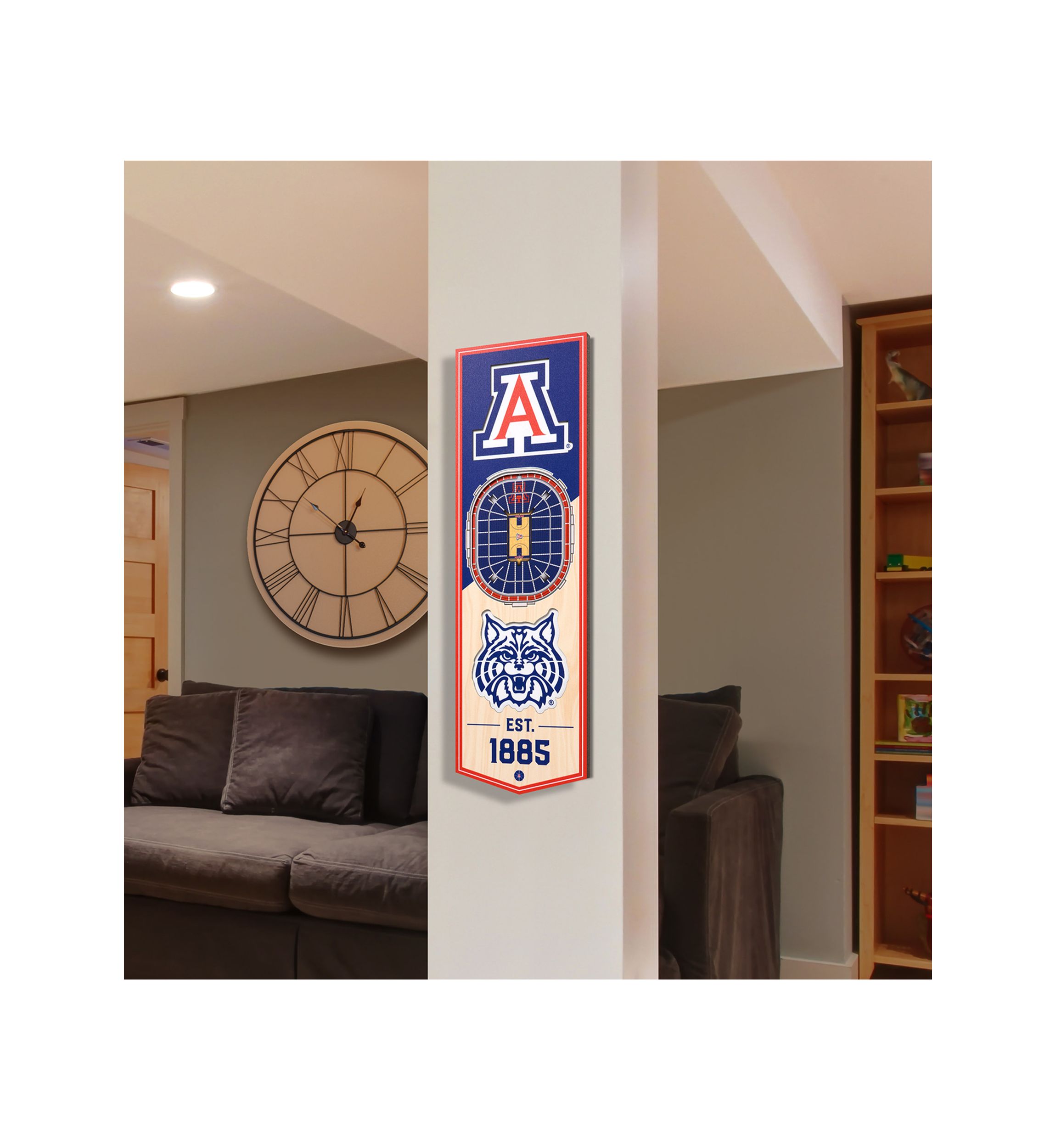 YouTheFan NCAA Arizona Wildcats 3D Stadium 6x19 Banner - McKale Memorial Center