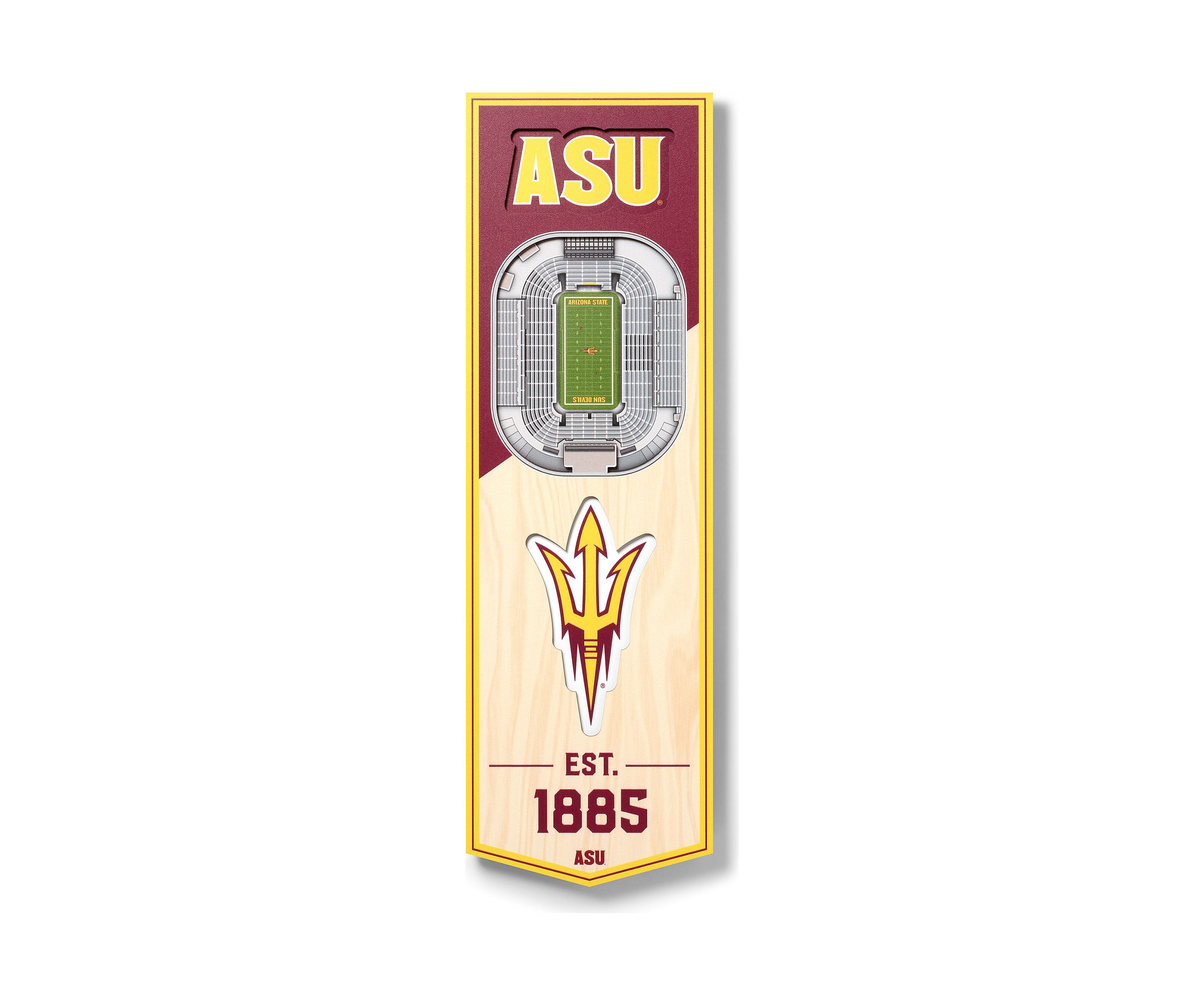 YouTheFan NCAA Arizona State Sun Devils 3D Stadium 6x19 Banner - Sun Devil Stadium